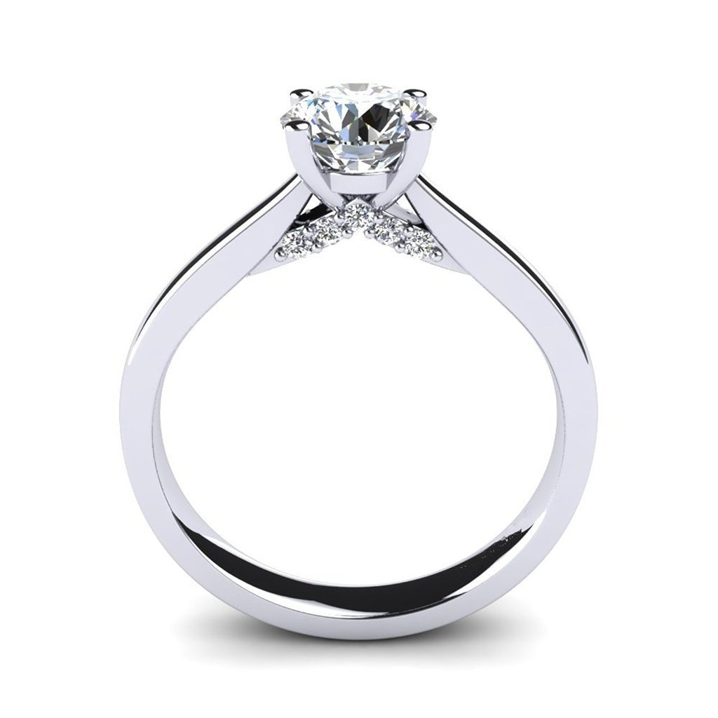 14K White Gold Round Cut 2 Carat Solitaire Simulated Diamond Engagement Ring for Women - Perfect for Proposals, Anniversaries & Romantic Gifts