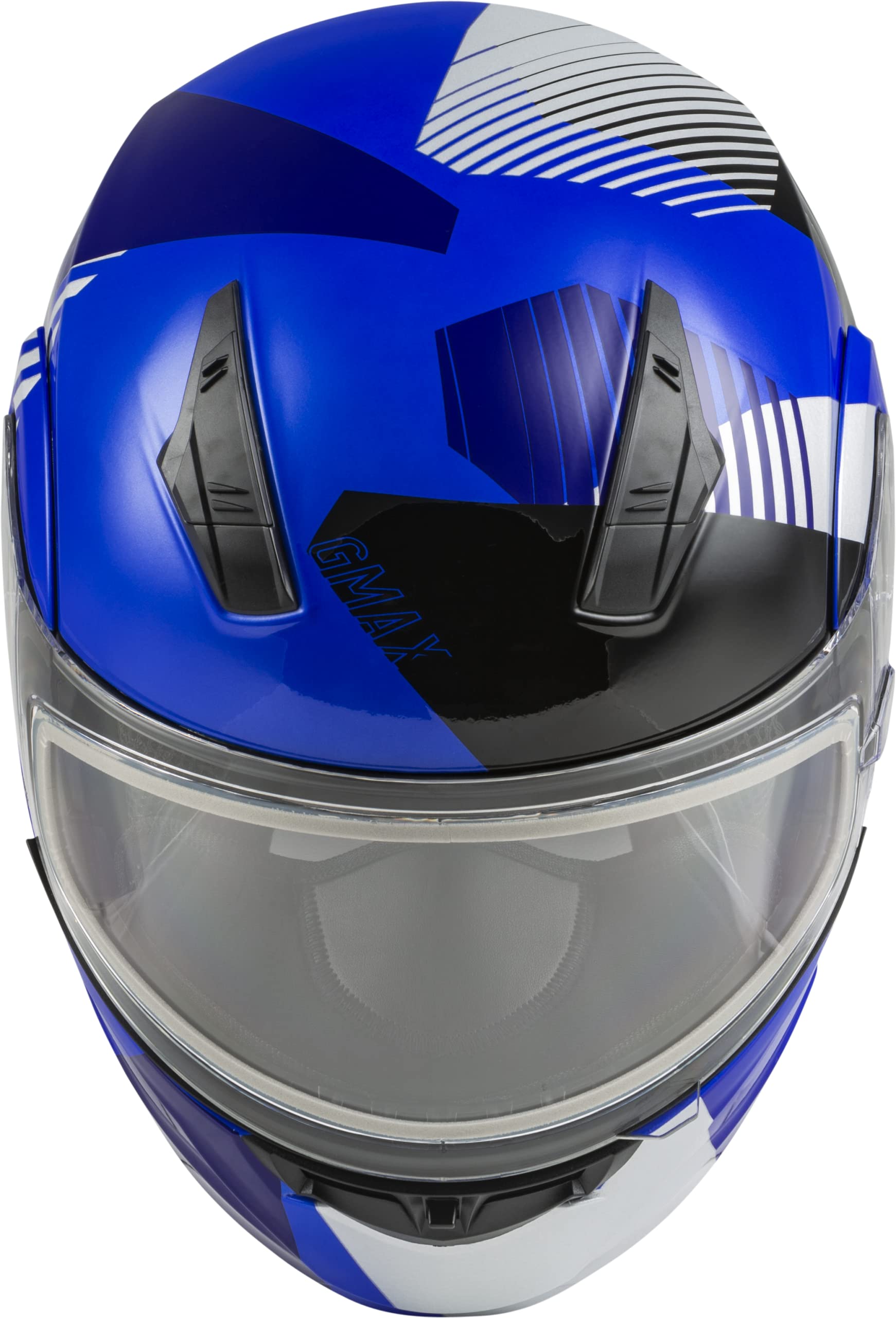GMAX MD-04S Lightweight Modular Snowmobile & Motorcycle Helmet - DOT Certified Full Face Protection for Men & Women (Blue/Silver/Black) - Ideal for Snow Sports, ATV Riding & Street Biking