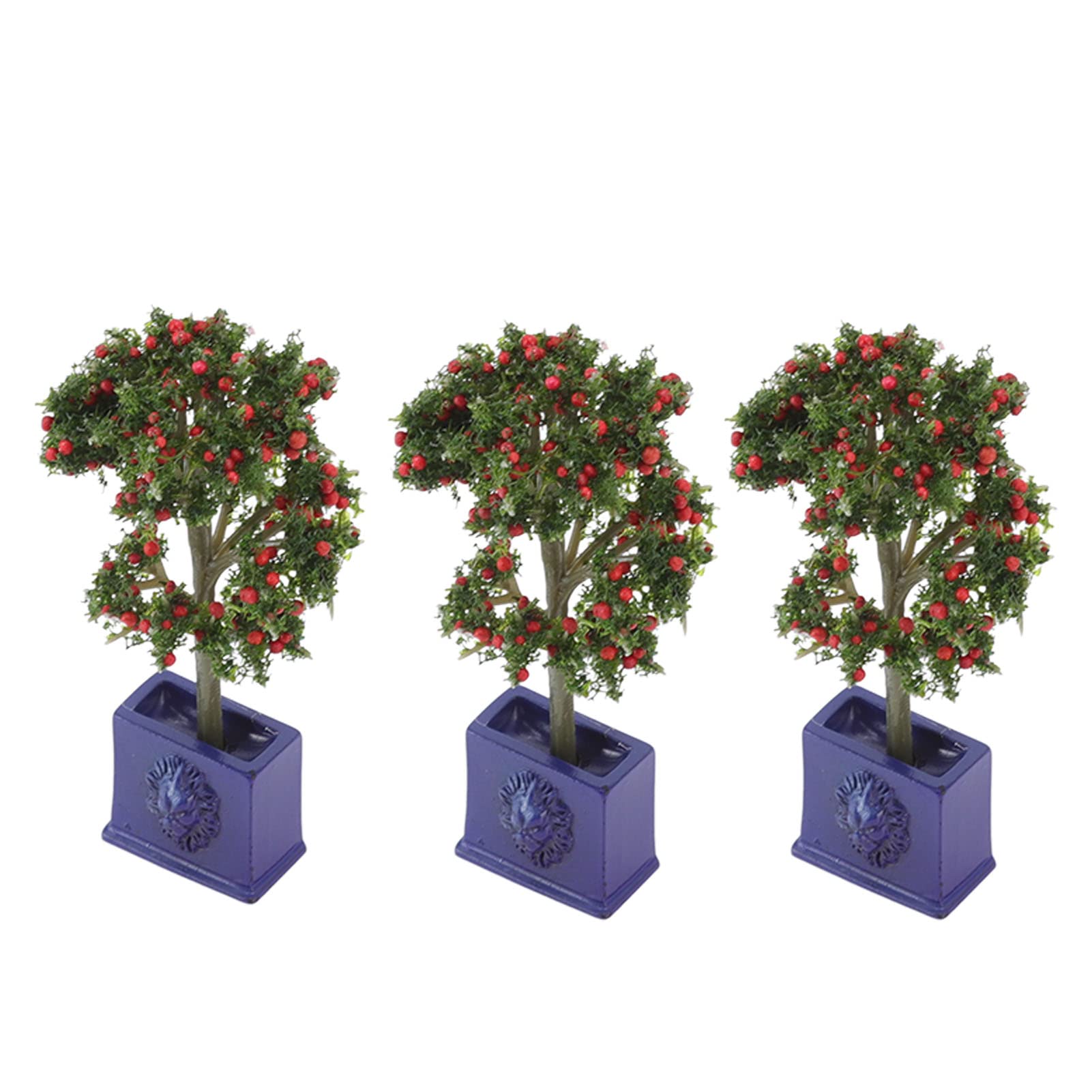 1:12 Scale Miniature Dollhouse Fruit Trees Set - 3PCS Artificial Fruit Tree Models for Dollhouse Decoration | Perfect for DIY Dollhouse Scenes, Fairy Garden Displays & Miniature Landscaping Projects