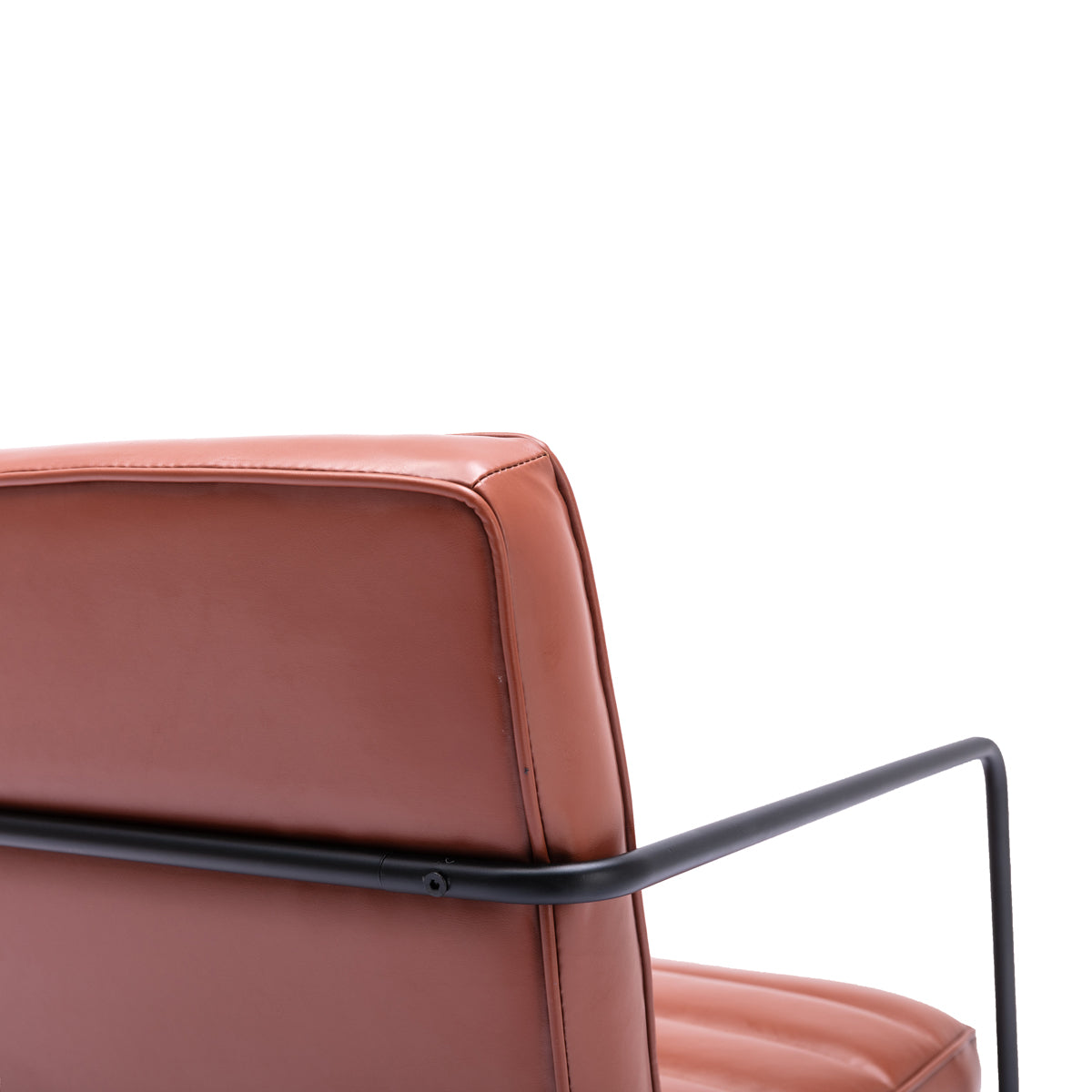 Premium Felix Leatherette Armchair - Modern PU Leather Lounge Chair for Living Room, Office & Study - Comfortable Mid-Century Style Accent Chair with Sturdy Metal Legs