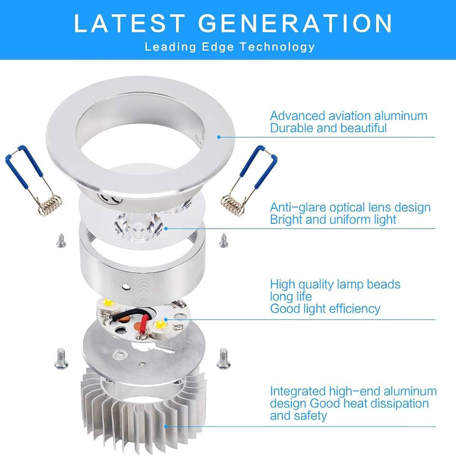10 Pack Dimmable LED Ceiling Light Downlight 3W 110V Cool White Recessed Spotlight Fixture with LED Driver - Perfect for Kitchen, Bathroom, Closet and Hallway Lighting