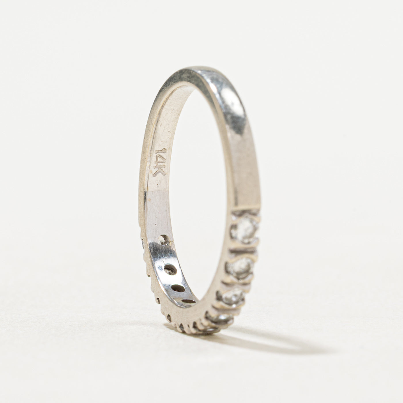 Semi Eternity Diamond Wedding Band Ring - 0.40 Carat Total Weight (CTW) - Size 6.5 - Perfect for Anniversary Gifts, Engagement Rings & Bridal Jewelry