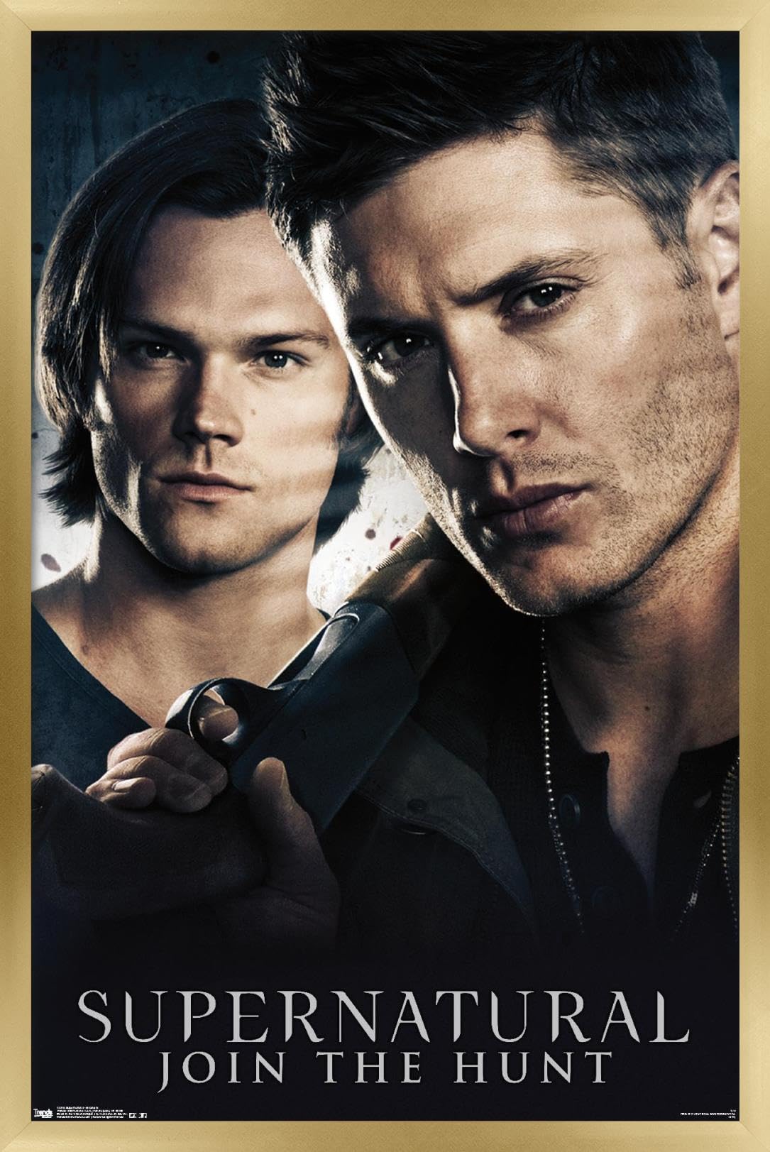 Trends International Supernatural Brothers Wall Poster - 14.725 x 22.375 Inches Gold Framed Art Print | Perfect for Home Decor, Bedroom, Office & Gift for TV Show Fans