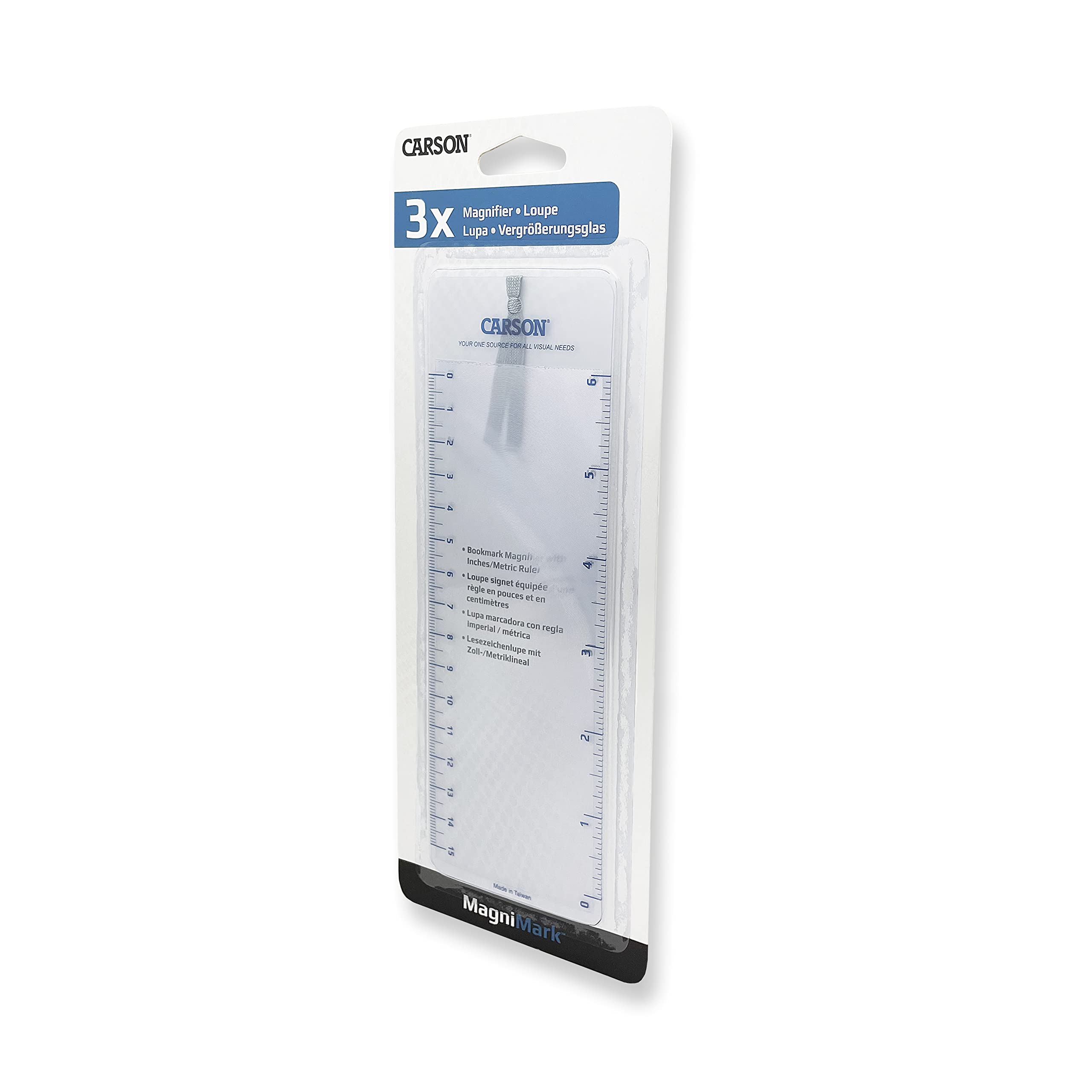 Carson MagniMark Fresnel 3x Magnifying Glass with 6-Inch Ruler - Portable Page Magnifier for Reading Small Print (MM-22) - Perfect for Books, Newspapers, Maps & Crafting