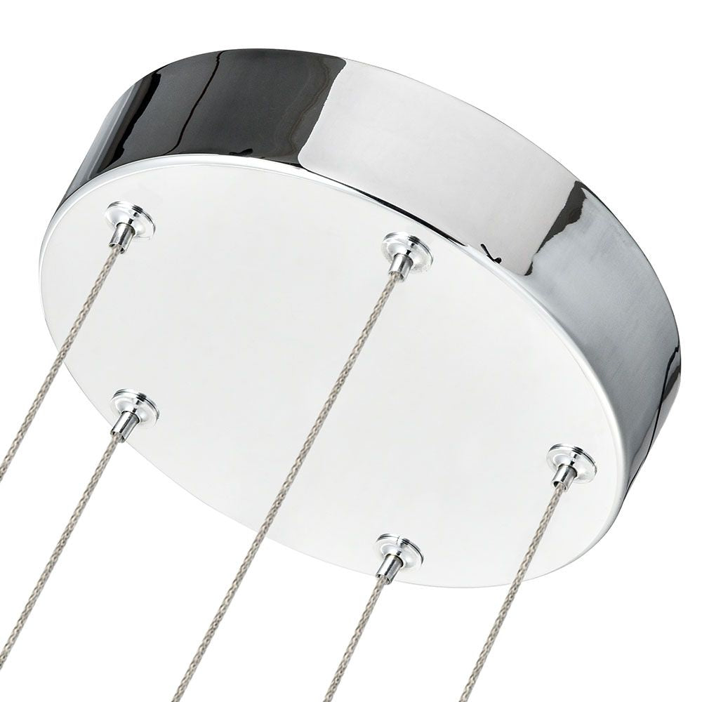 VONN Sienna 5-Light LED Chandelier with Globe Shades - Polished Chrome Finish - Modern Ceiling Light Fixture for Dining Room, Living Room & Bedroom
