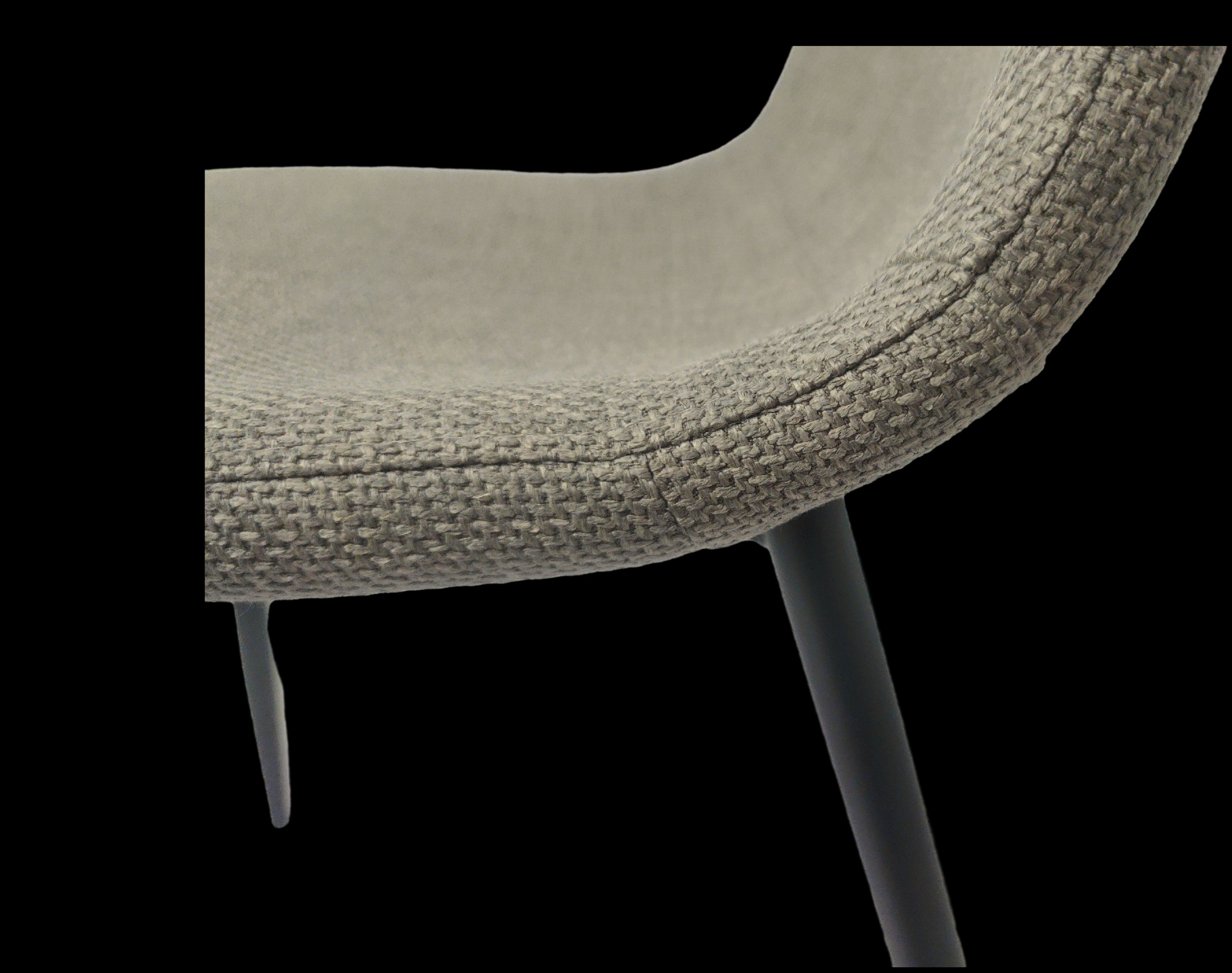 Modern Upholstered Dining Chairs Set of 4 - Grey Linen Cushion with Sturdy Black Metal Legs for Kitchen, Dining Room & Breakfast Nook - Comfortable & Stylish Seating for Family Meals, Entertaining & Small Spaces
