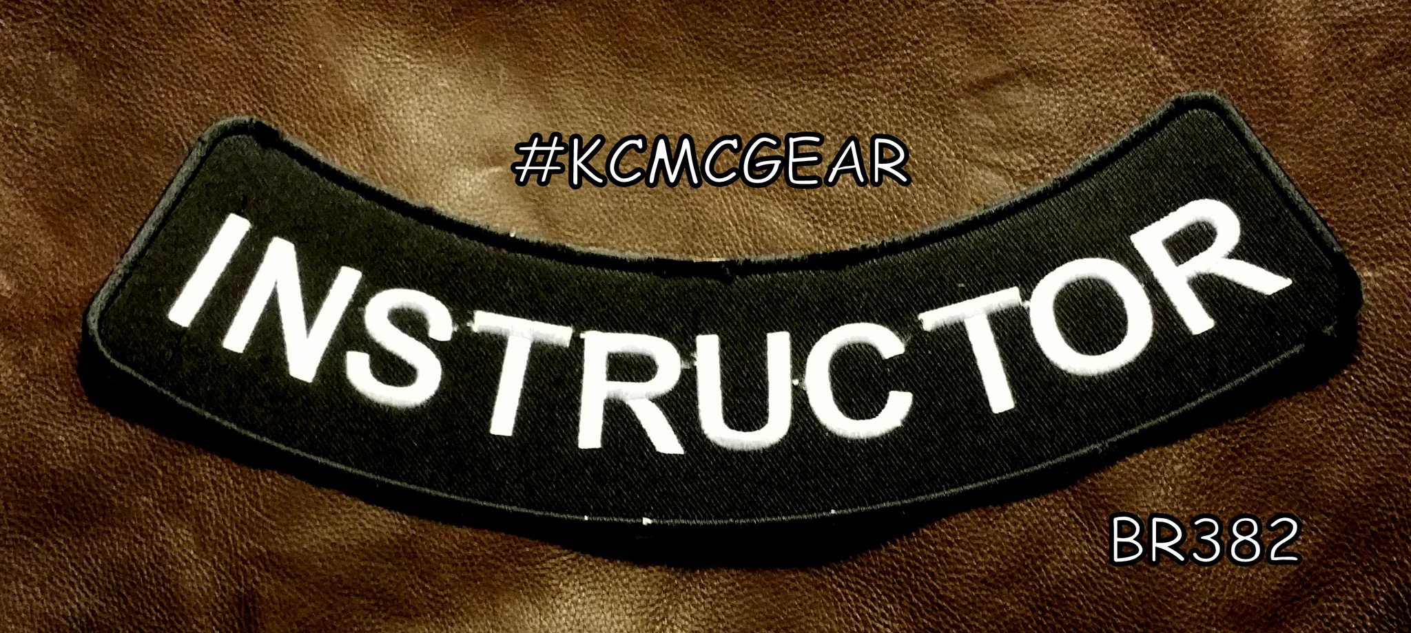 Custom Instructor Bottom Rocker Patches for Vest & Jacket - BR382 | High-Quality Embroidered Biker Patches for Motorcycle Clubs & Vest Customization