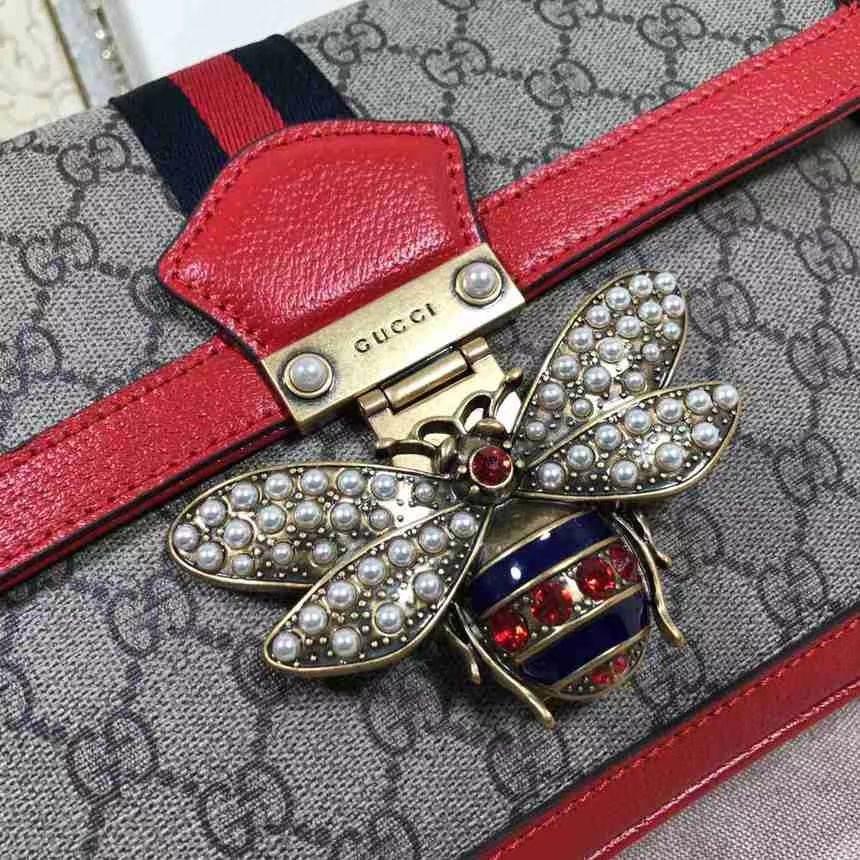 Gucci Queen Margaret GG Supreme Medium Shoulder Bag in Red | Luxury Designer Handbag for Women | Perfect for Work, Parties & Everyday Use