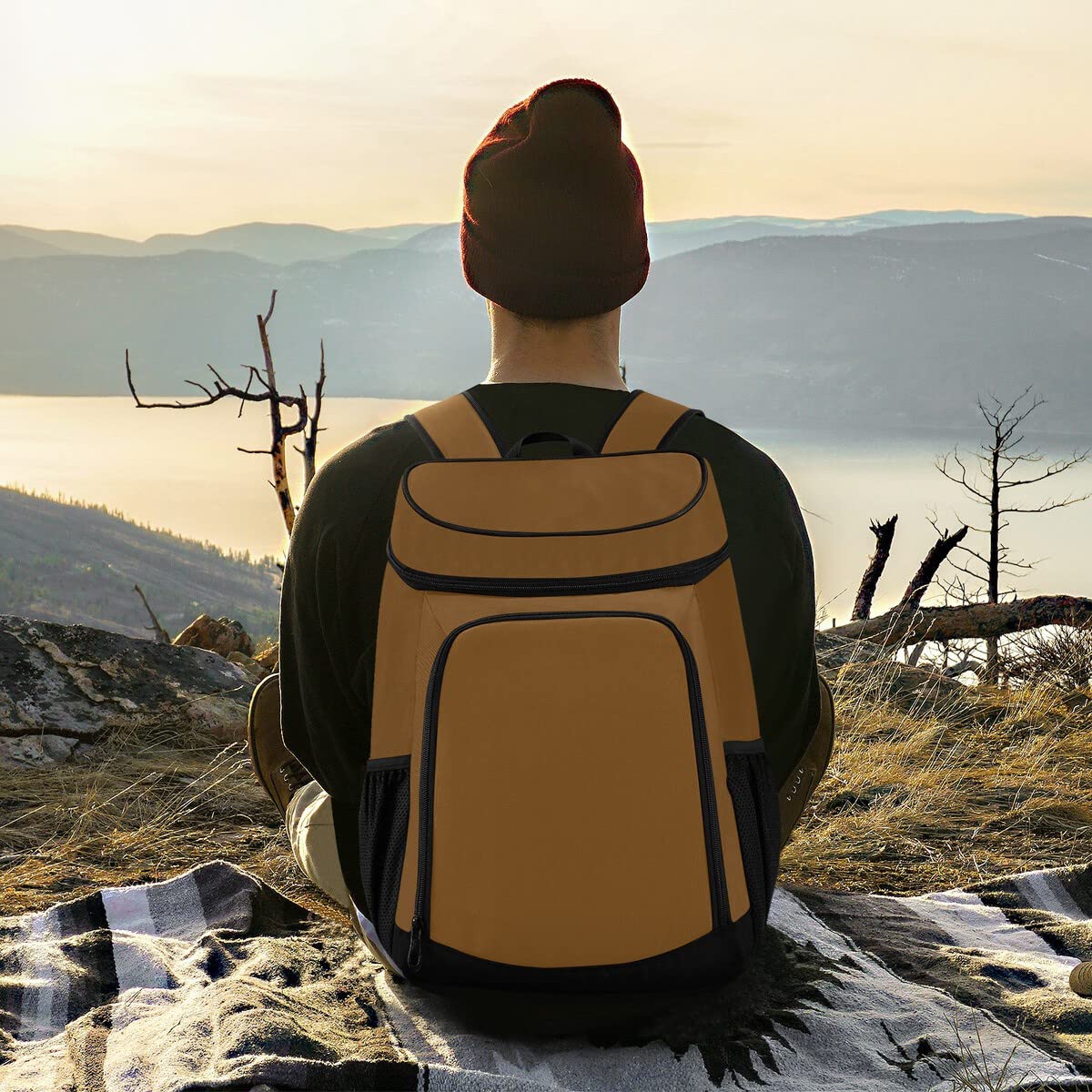 **Leakproof Insulated Cooler Backpack - 30 Can Capacity for Camping, Beach, Hiking & Picnics | Portable Lunch Cooler Bag for Outdoor Adventures**