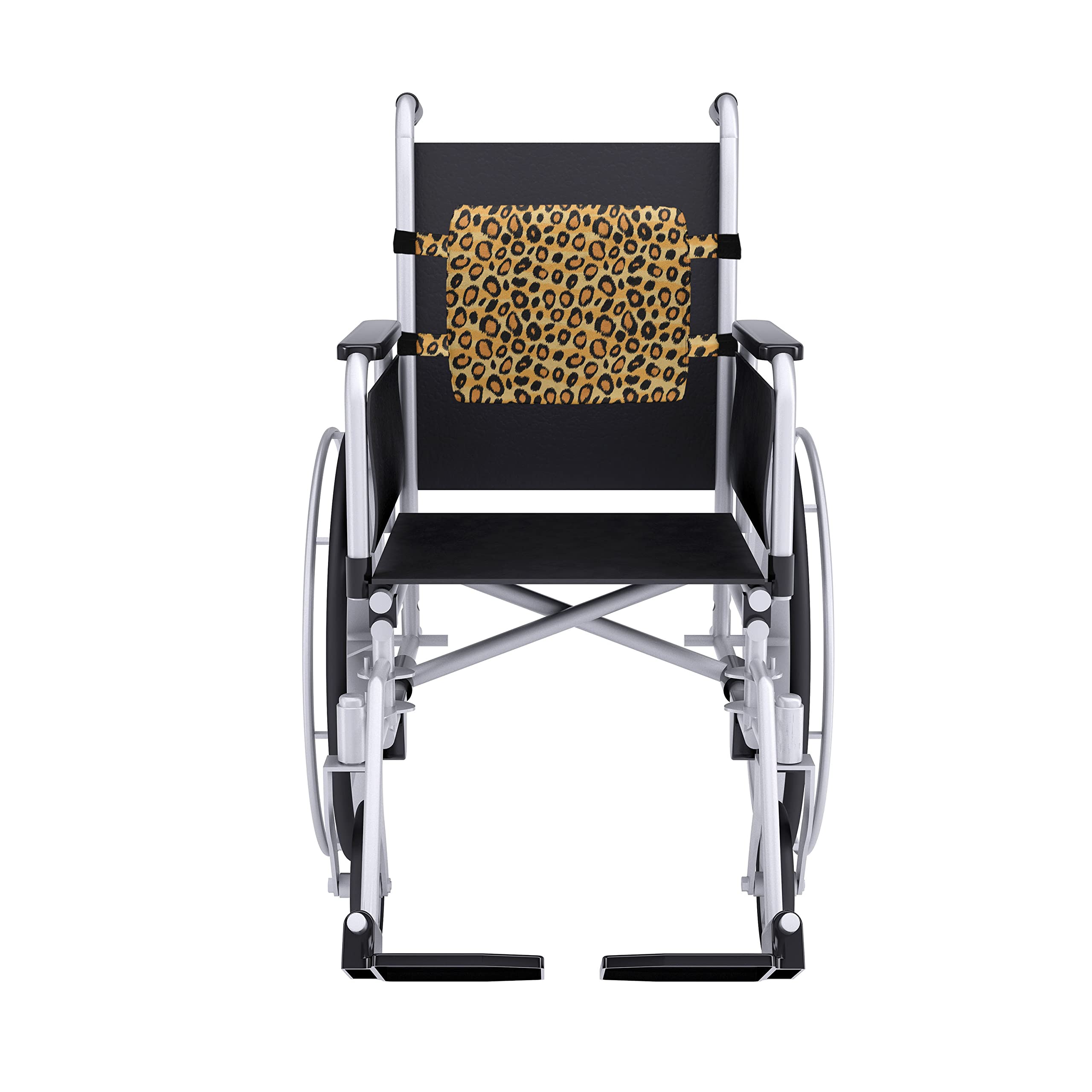 Ambesonne Leopard Print Lumbar Support Pillow - High Density Foam Back Cushion for Office Chair & Car Seat (14x13 Inches) - Orange Black Wild Animal Print - Perfect for Home Office, Gaming Chair & Long Drives
