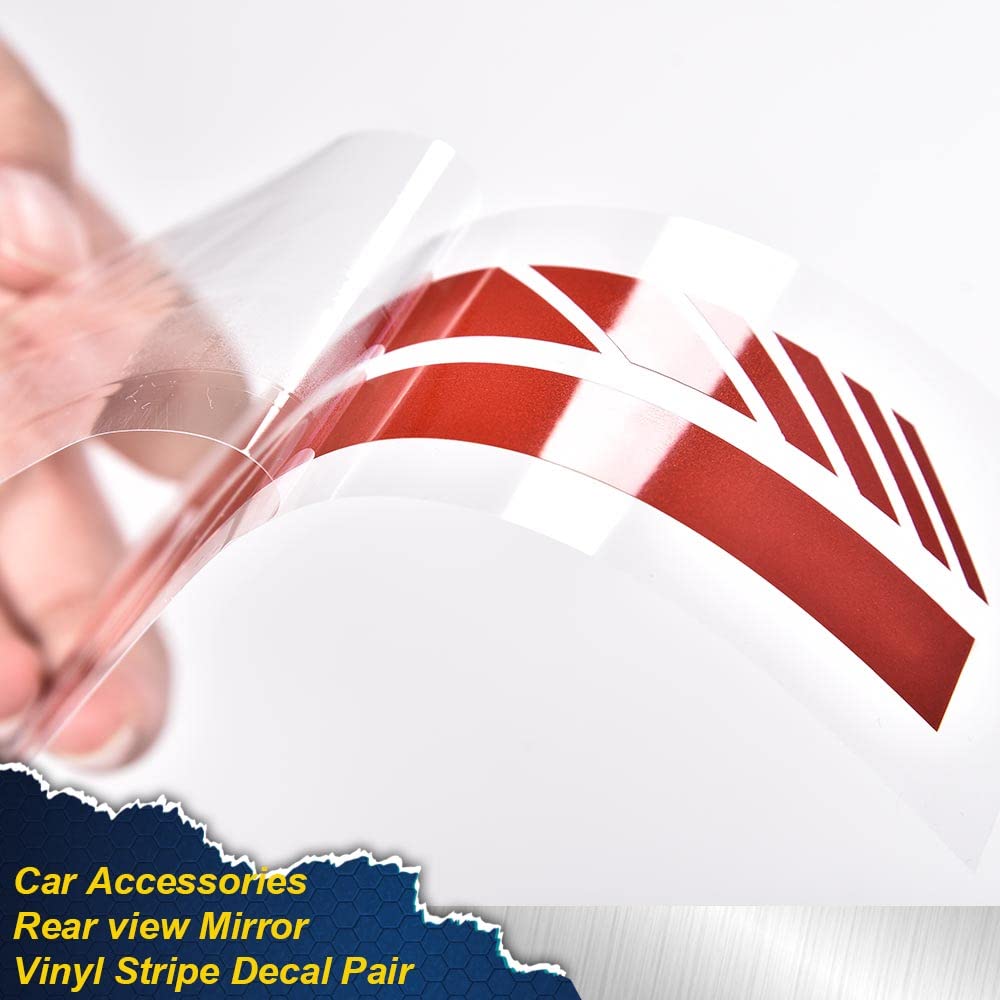 Carbon Fiber 5D Rearview Mirror Vinyl Decal Sticker - 2PCS Red Car Accessories for Enhanced Style & Protection - Perfect for Car Enthusiasts & Auto Customization