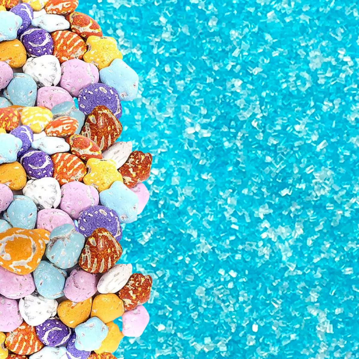 Edible Beach Ocean Water Cake & Cupcake Decoration Topper - SeaShells & Sparkling Water Sprinkles for Summer Parties & Ocean-Themed Desserts