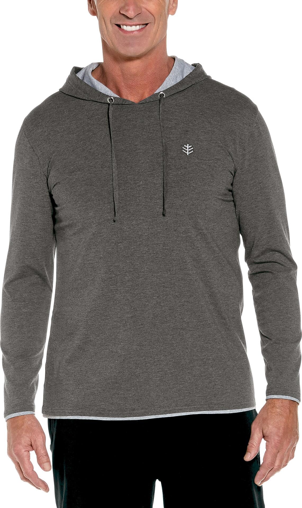 Coolibar UPF 50+ Men's Oasis Pullover Hoodie - Sun Protective Shirt with Long Sleeves for Outdoor Activities, Hiking, Fishing & Beach Wear