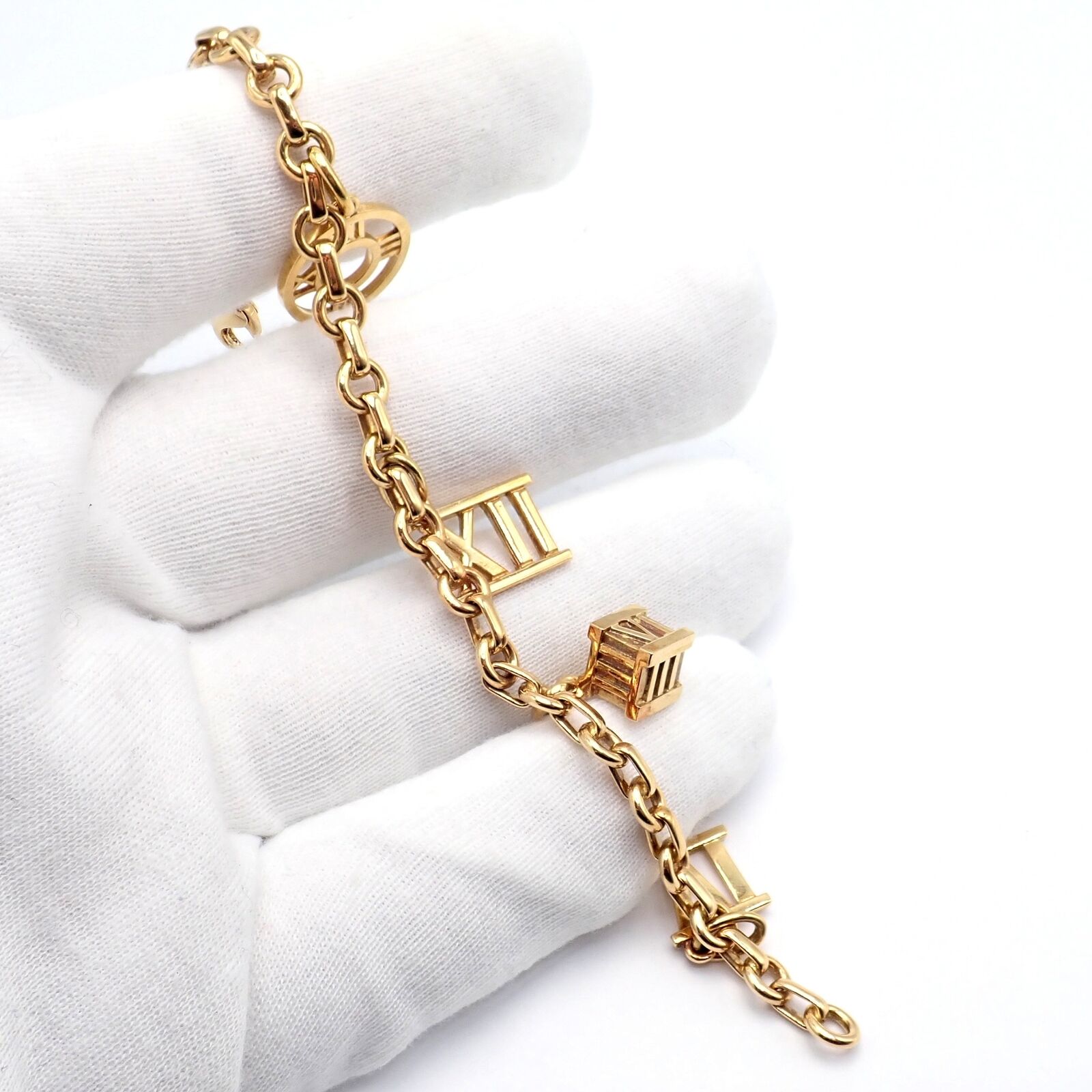 Vintage Tiffany & Co. 18k Yellow Gold Atlas Charm Bracelet 2003 - Elegant Jewelry for Women, Perfect Gift for Anniversary & Special Occasions