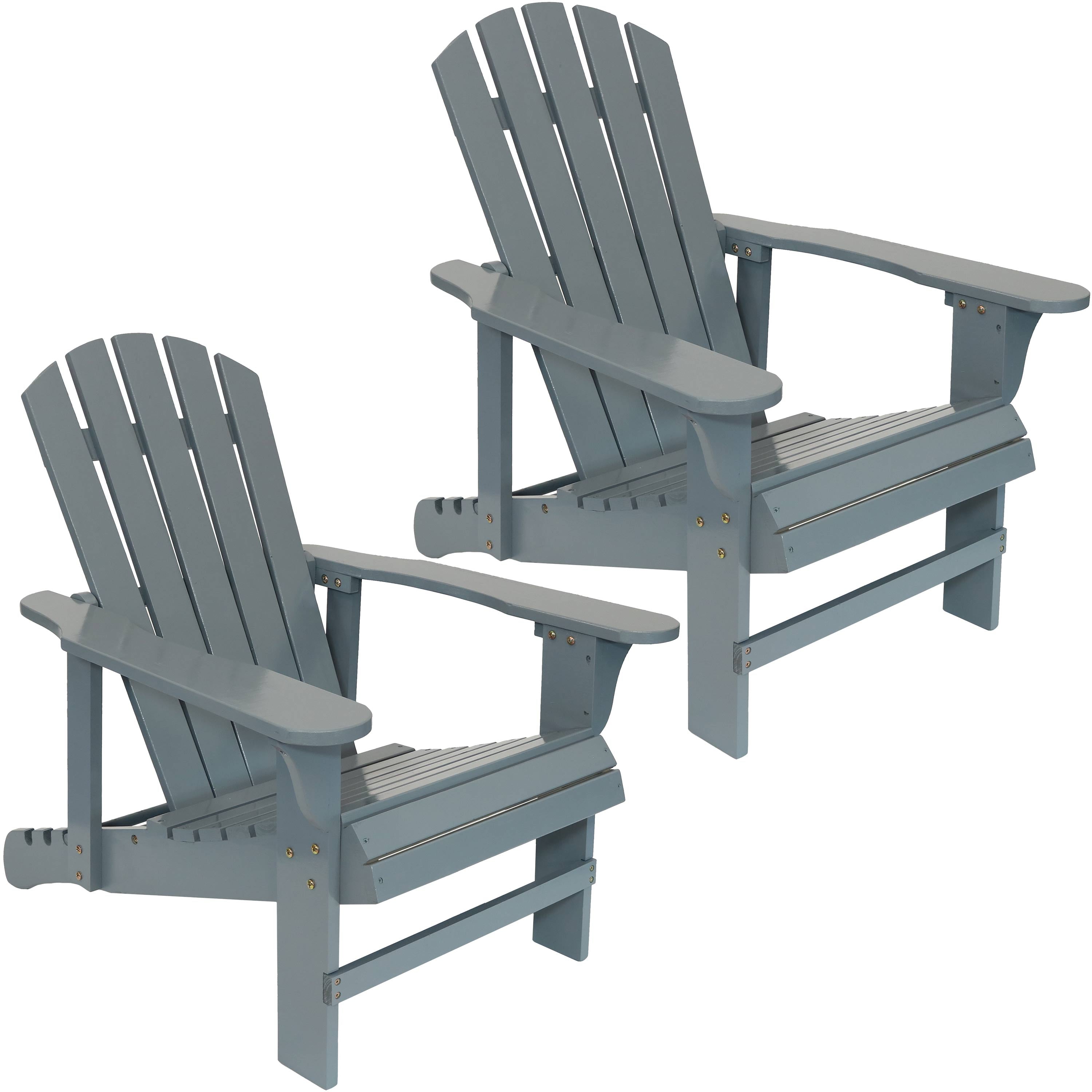 Premium Sunnydaze Wooden Outdoor Adirondack Chair with Adjustable Backrest - Comfortable Patio Furniture for Garden, Poolside & Backyard Relaxation