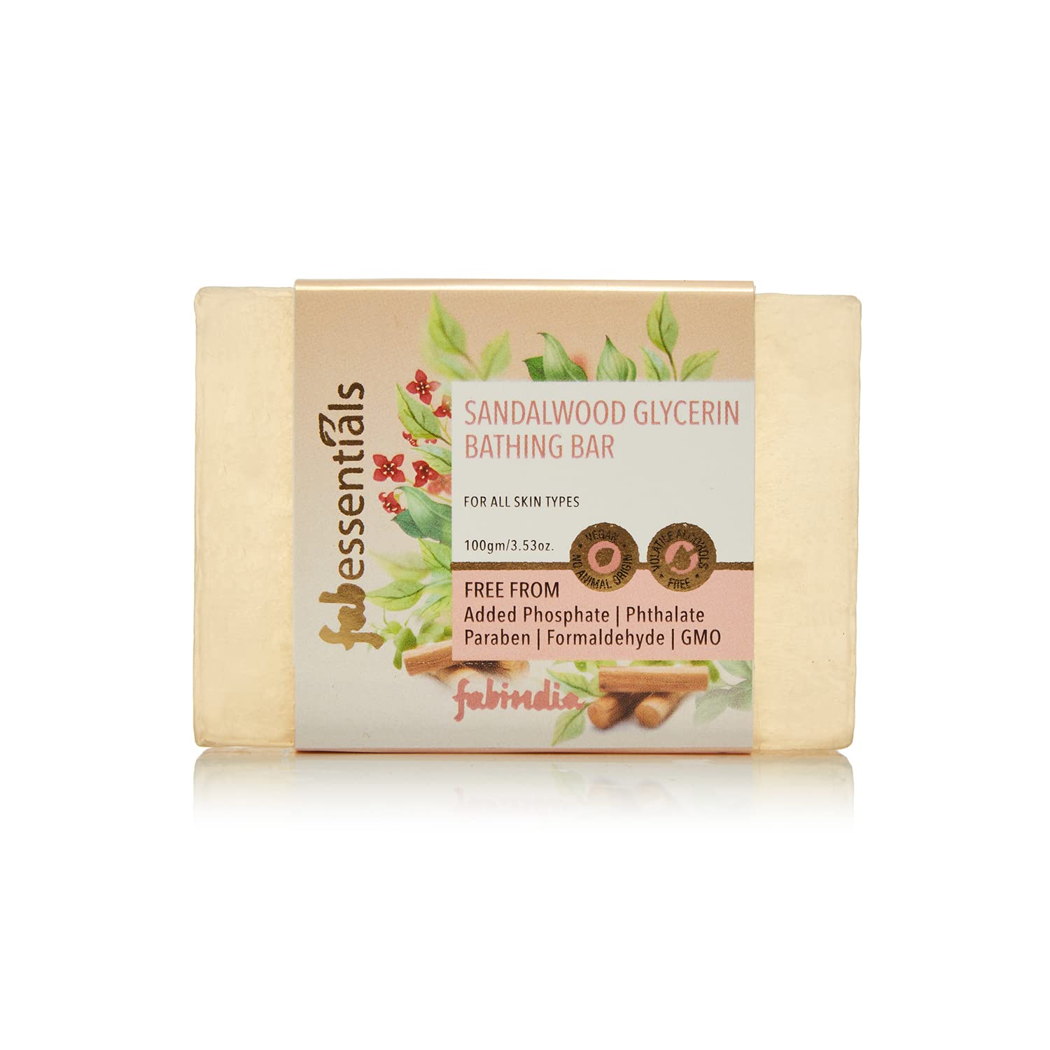 Fabessentials Assorted Glycerin Bath Soap Bar Pack of 3 - Rose, Sandalwood & Lavender Scent - 100g Each | Moisturizing Glycerine Soap for Women & Men | Nourishing Skin Care for Soft, Glowing Skin | Perfect for Daily Bathing, Spa Days & Gift Sets