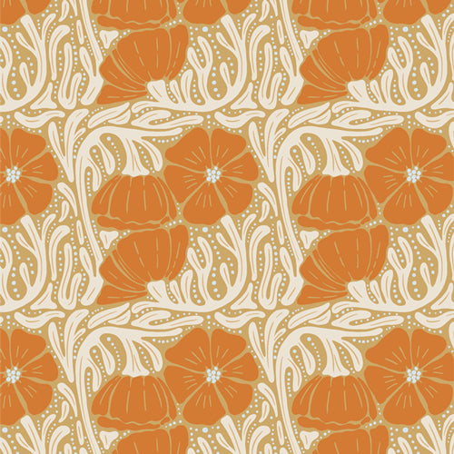 Poppy Patch Autumn Print - Coyote Hill Floral Design for Home Decor, Wall Art & Seasonal Gifts | Perfect for Fall Living Rooms, Bedrooms & Office Spaces