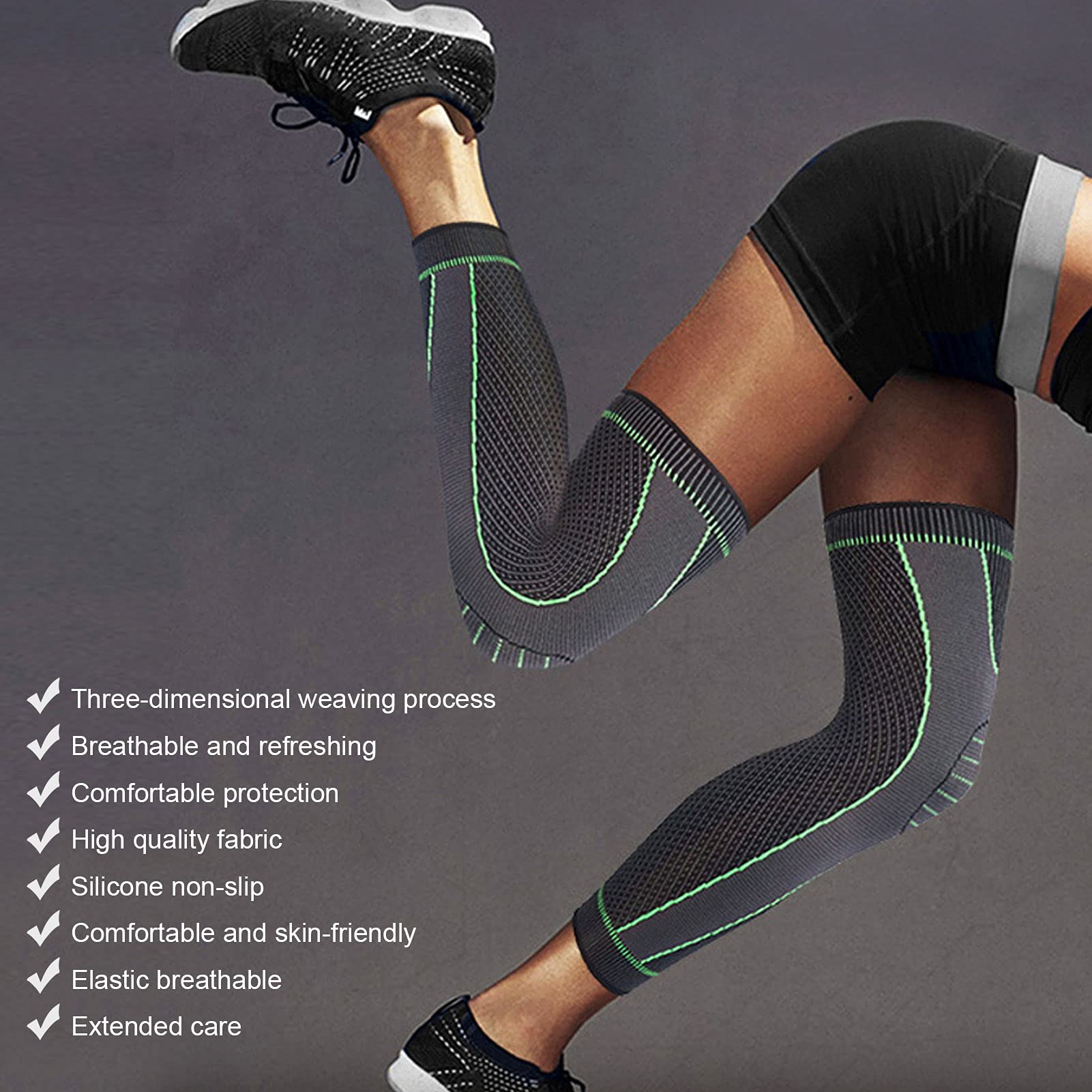 Best Compression Knee Sleeve for Varicose Veins, Lymphedema & DVT Relief - Stable & Durable Leg Support Sleeves - Easy to Wear High Compression for Circulation & Pain Relief - Perfect for Running, Workouts & Daily Wear (Medium Size)