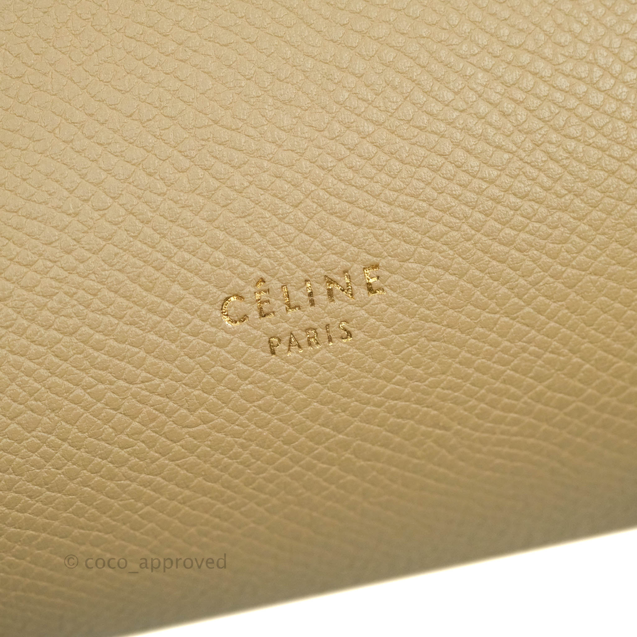 Celine Micro Belt Bag in Light Taupe Grained Calfskin with Gold Hardware - Perfect for Work, Travel & Everyday Luxury