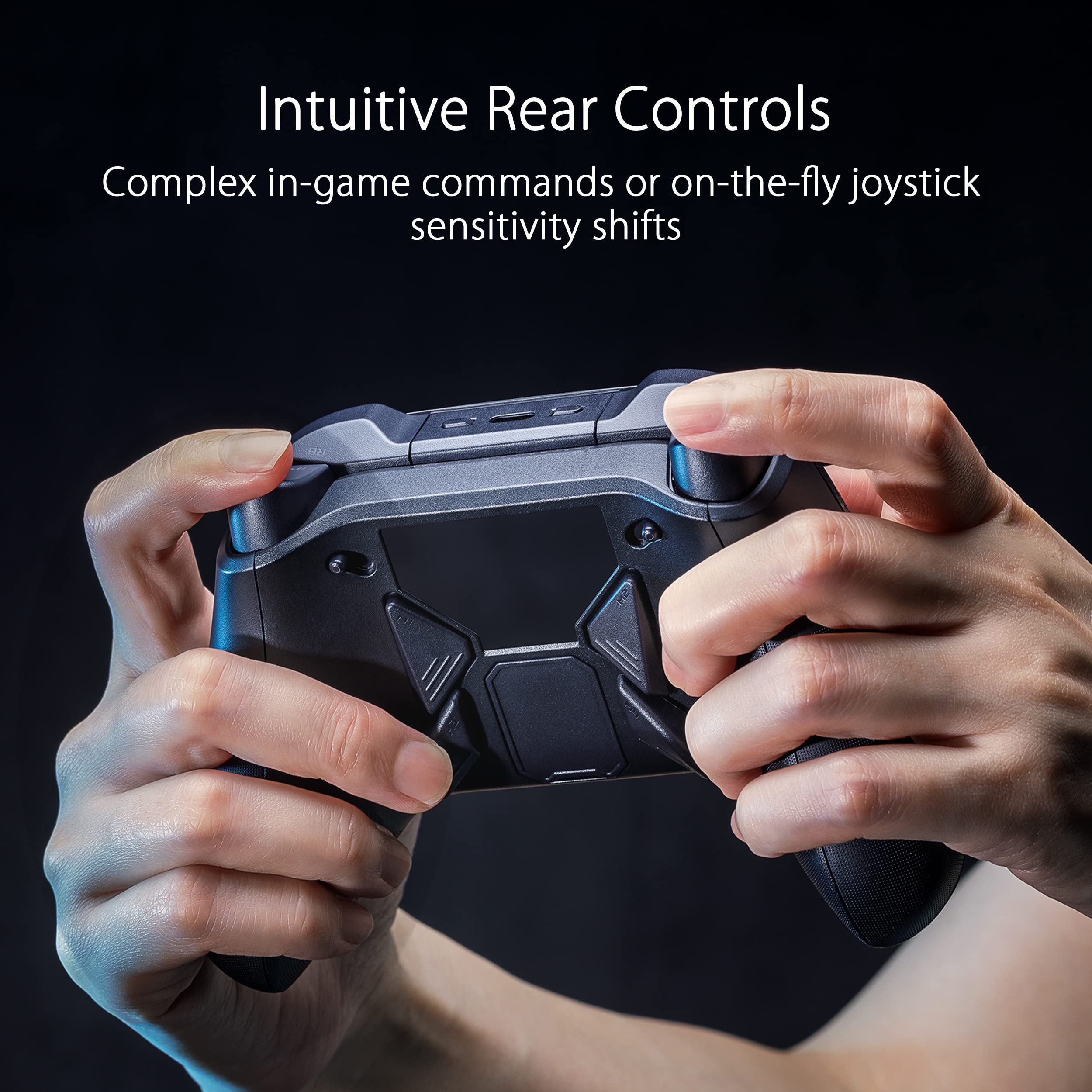 ASUS ROG Raikiri Pro Wireless Gaming Controller for PC - Tri-Mode Connectivity (USB-C Wired/2.4GHz/Bluetooth), Built-in OLED Display, 4 Rear Buttons, Customizable Triggers, ESS DAC - Perfect for Competitive Gaming, Streaming & Esports Tournaments