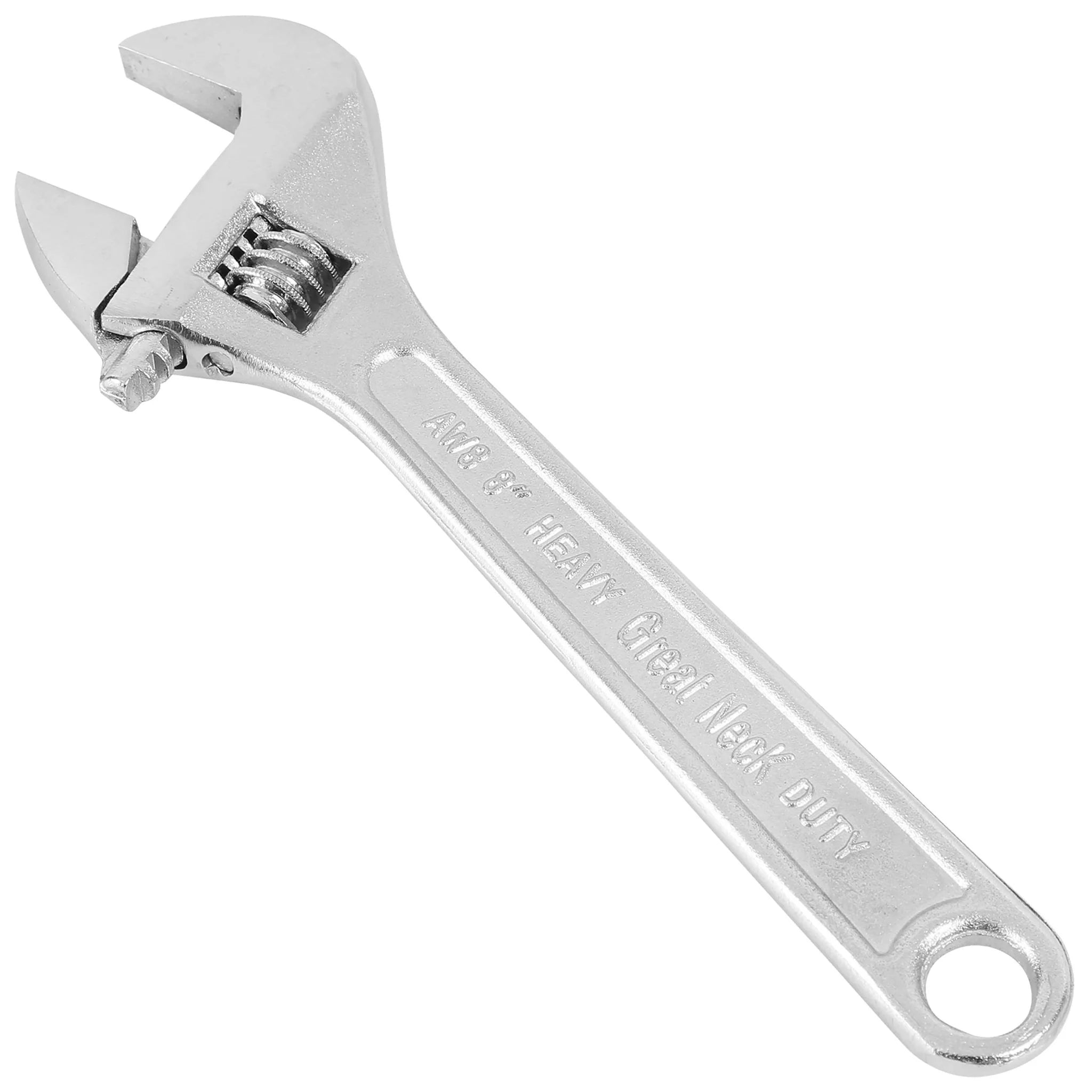 GreatNeck AW8C 8-Inch Adjustable Wrench - Heavy Duty Steel Construction, Smooth Jaw Adjustment for Plumbing, Automotive & DIY Home Repairs
