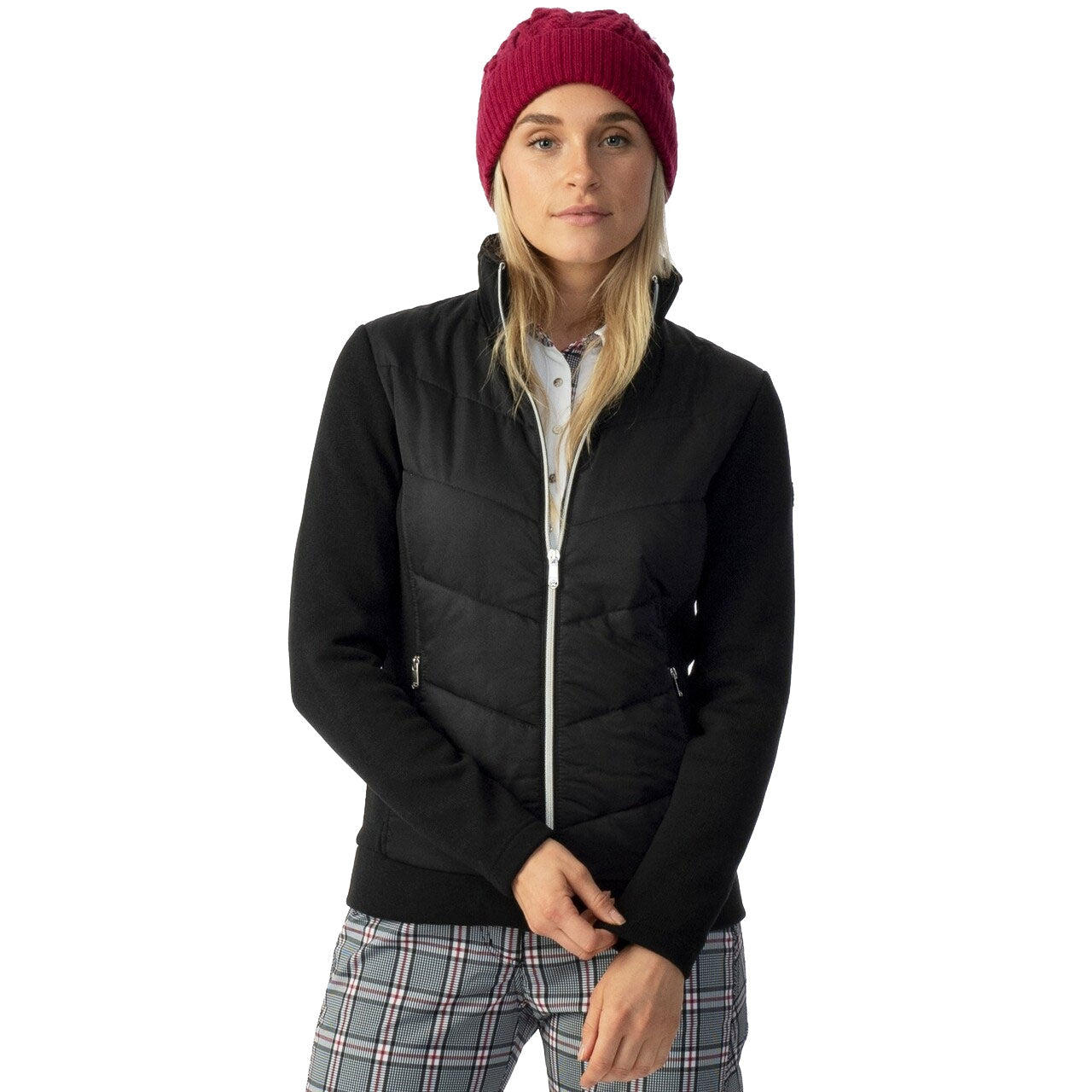 Premium Women's Golf Jacket - Karat Black Waterproof Windbreaker for Daily Sports & Outdoor Activities | Lightweight & Breathable for Comfort on the Course
