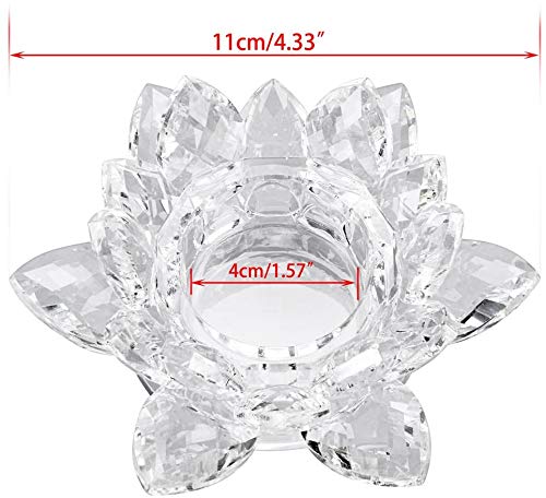 Crystal Tea Light Candle Holders - Elegant Lotus Tealight Candle Holders for Wedding, Party, Votive & Home Decor - Perfect for Altar, Windowsill, Table Centerpiece & Romantic Ambiance