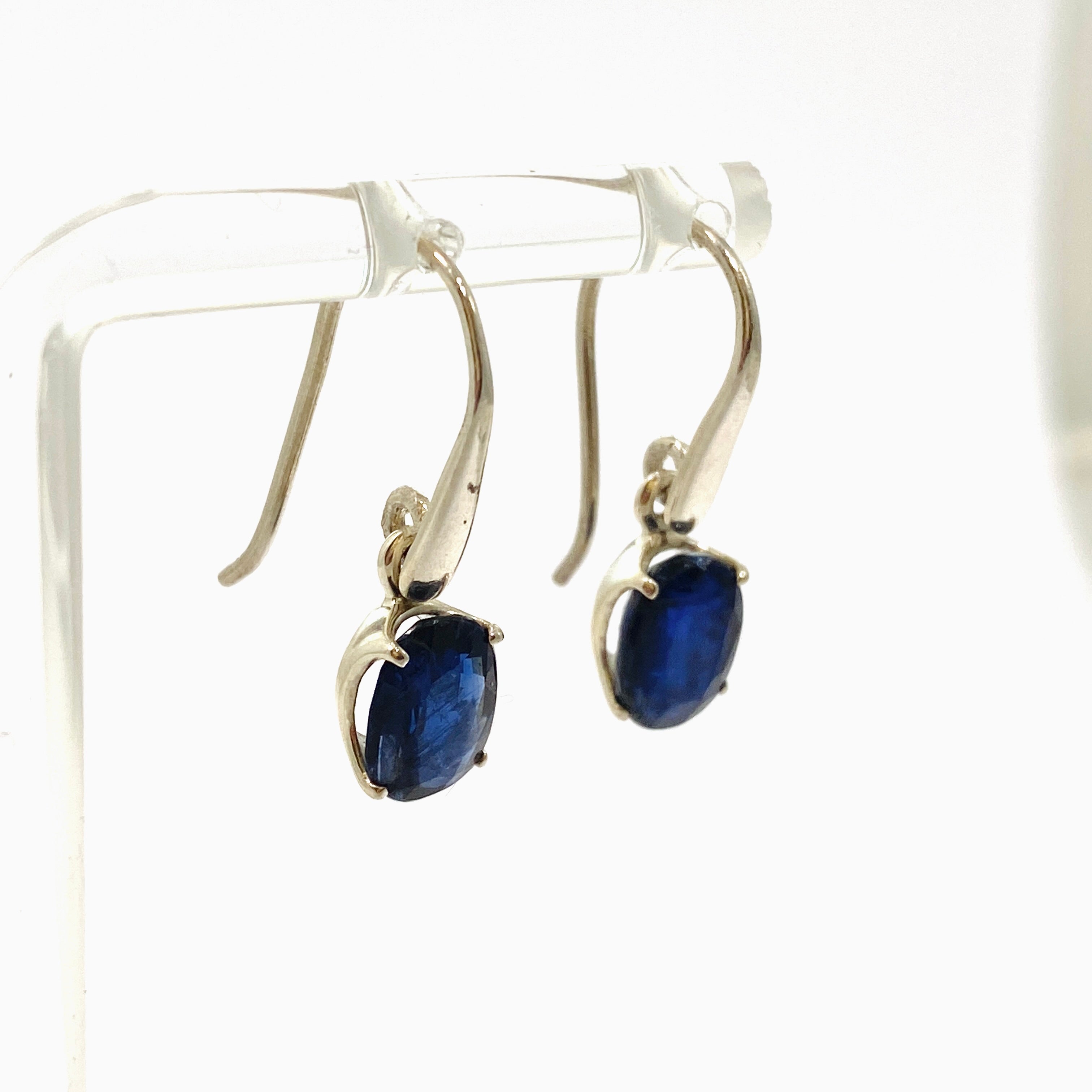 Natural Kyanite Oval Faceted Earrings from Nepal | Handmade Gemstone Jewelry for Women | Perfect for Parties, Weddings & Special Occasions