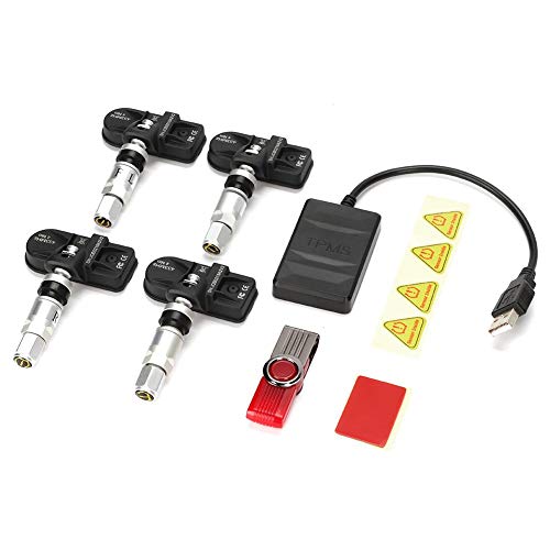 High Precision Car TPMS with Internal Sensors - Wireless Tire Pressure Monitoring System for Android Navigation | Real-Time Alerts for Safe Driving (SUV/Truck/Car) | USB Charging & Easy Installation
