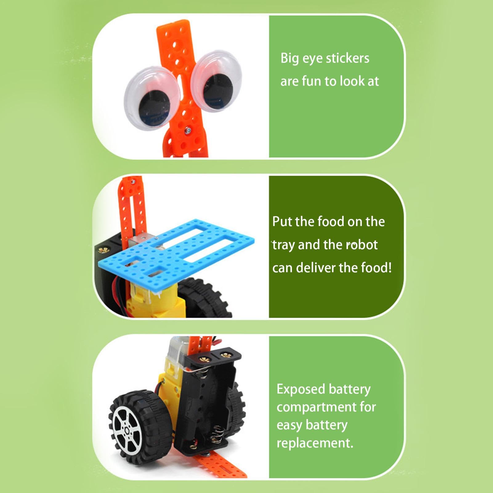GjnjfdF DIY Robot Building Toy Kit - Handmade Food Delivery Robot Model for Kids & Adults | STEM Educational Technology Toy for Home, School & Robotics Enthusiasts