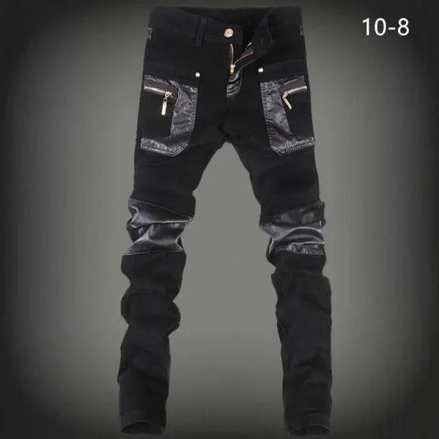 Men's Hip Hop Leather Pants - Stylish & Comfortable Biker Pants for Streetwear, Dance & Night Out