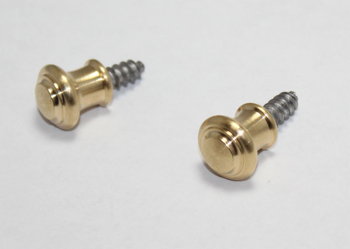 Solid Brass Piano Desk Knobs with Metal Wood Screws - 1 Pair - Vintage Furniture Repair & Drawer Replacement - Perfect for Antique Dressers, Cabinets & Home Office Desks