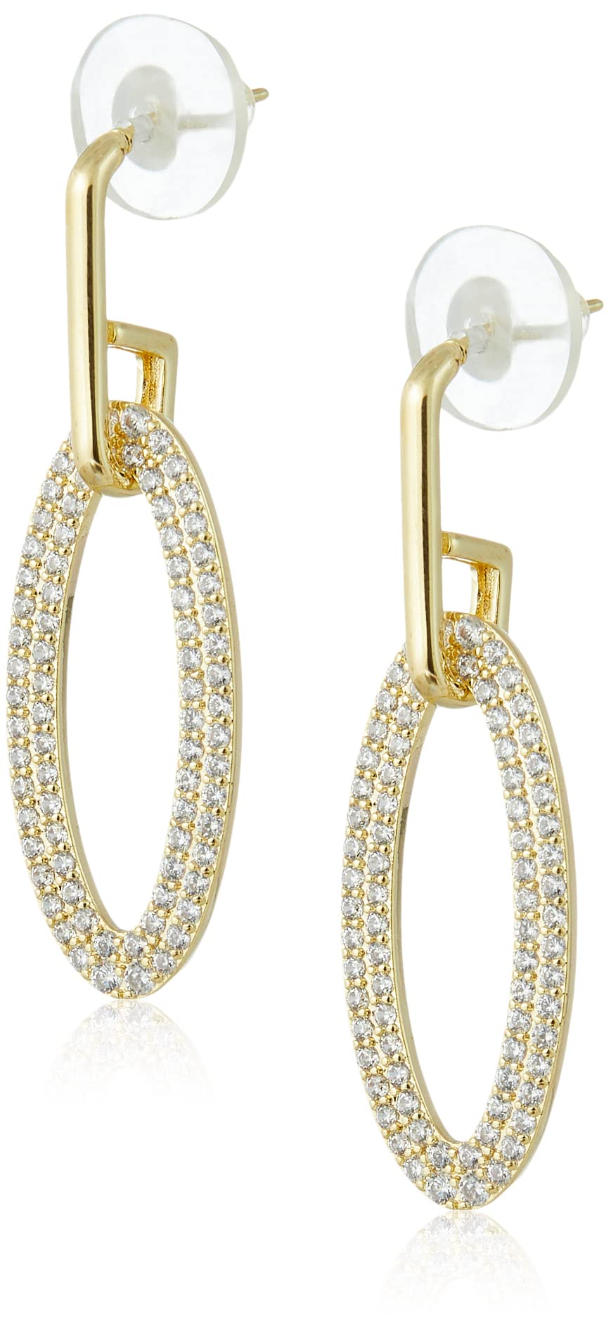 Hypoallergenic Gold Plated Cubic Zirconia Dangle Earrings for Women - Sterling Silver Post Backs, Lightweight Hoop Jewelry - Perfect Gift for Birthday, Anniversary & Special Occasions