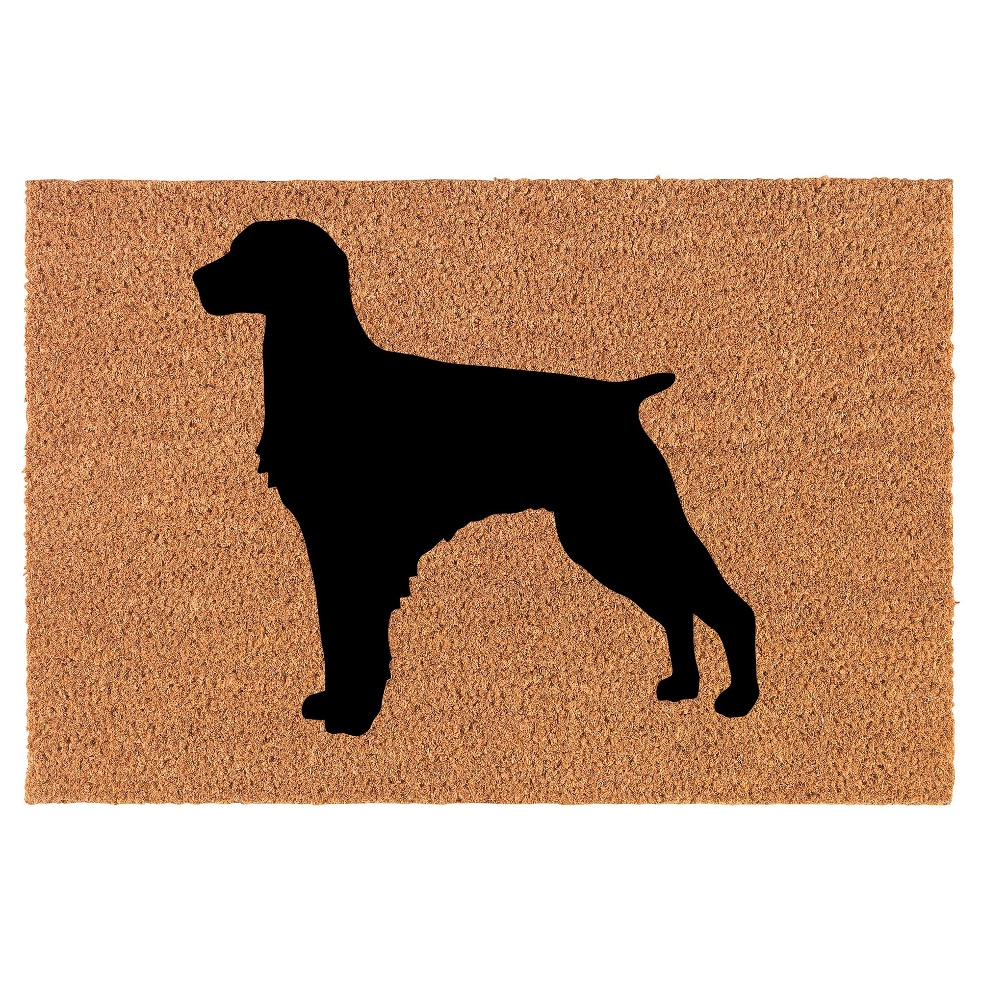 Premium Coir Doormat for Front Door - Natural Coconut Fiber Welcome Mat - Perfect Housewarming Gift & New Home Closing Present - Brittany Spaniel Dog Design (24