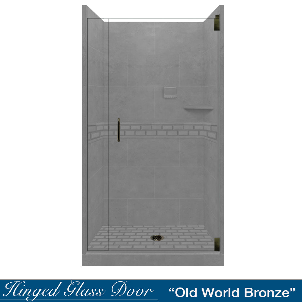 Alcove Wet Cement Sistine Stone & Subway Tile DIY Shower Remodel Kit - Waterproof Bathroom Wall Panel for Easy Home Renovation | Perfect for Bathroom, Shower, and Wet Area Upgrades