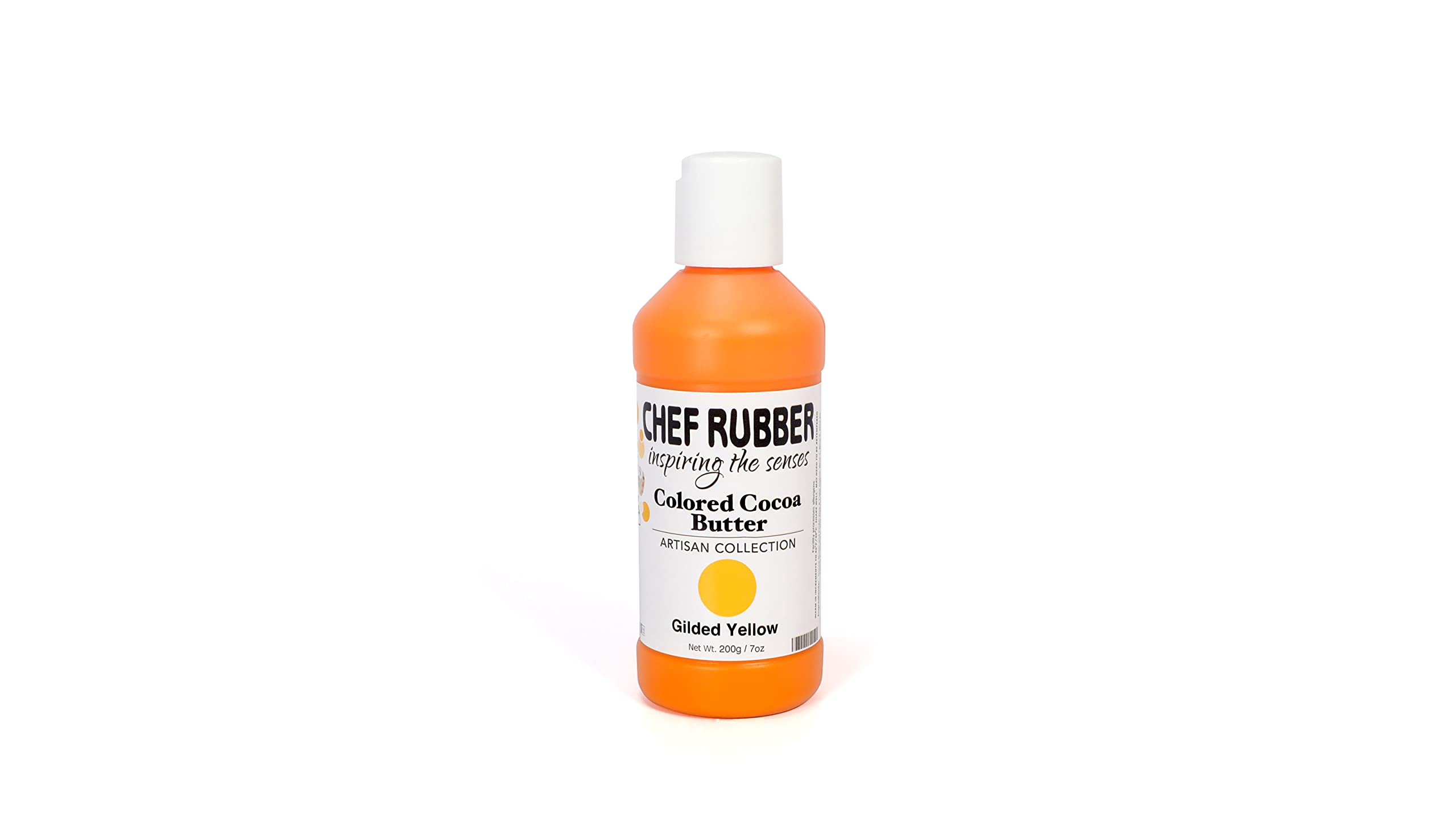 Premium Chef Rubber Gilded Yellow Colored Cocoa Butter for Cake Decorating, Chocolate Molding & Candy Making - Professional Baking Supplies for Home and Commercial Use