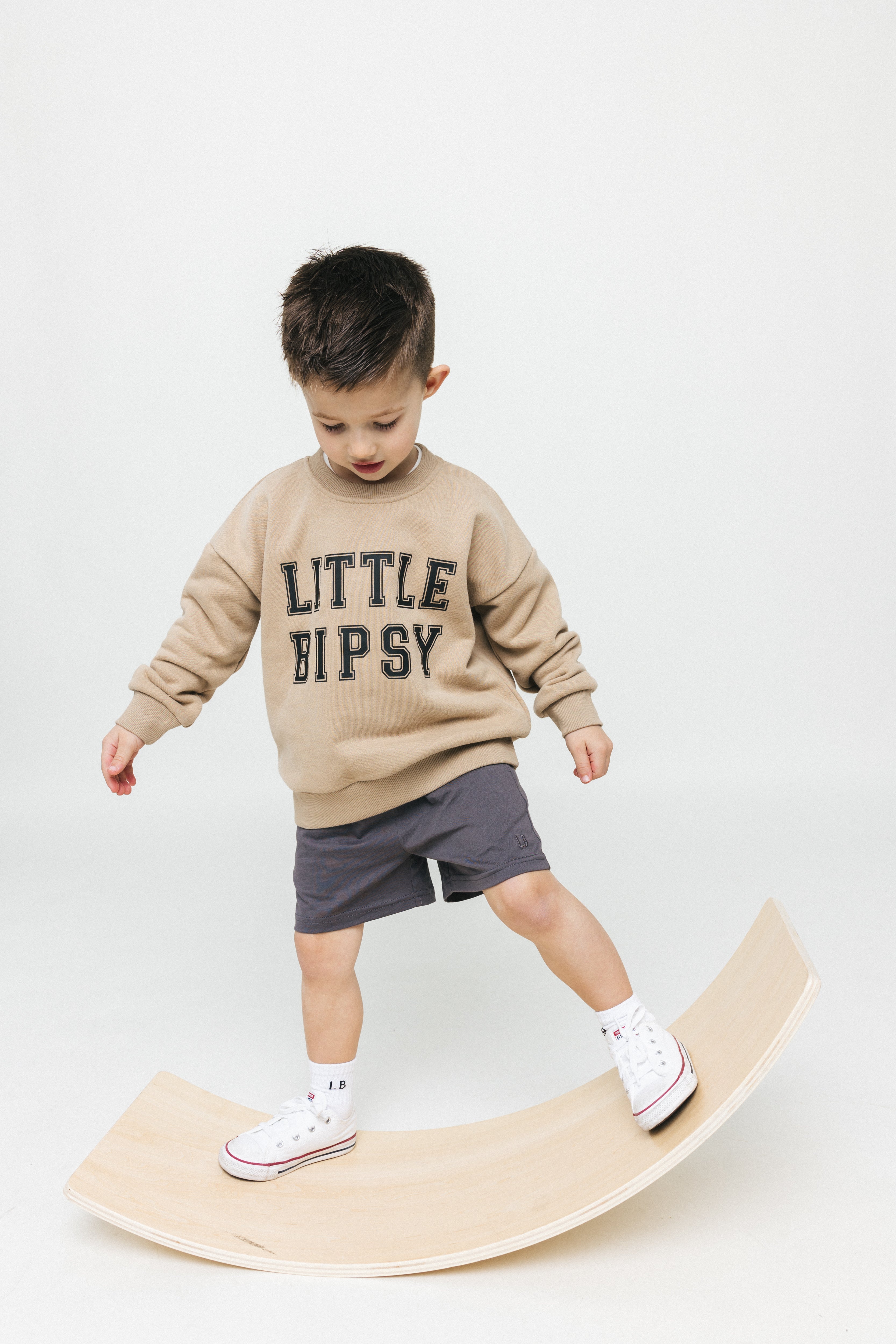LB Collegiate Crewneck Sweatshirt for Men & Women | Soft Cotton Blend | Comfortable & Stylish | Tan | Perfect for Casual Wear, College Campuses & Everyday Outfits