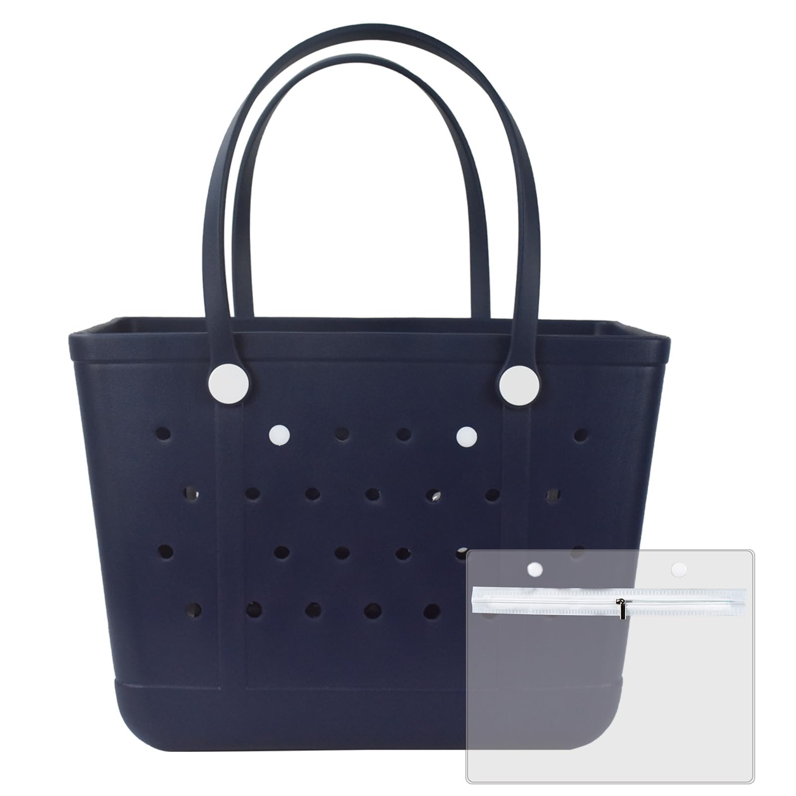 Waterproof Beach Tote Bag - Extra Large Rubber Tote for Women, Washable & Durable Open Top Handbag - Perfect for Beach, Pool, Boat, Gym & Sports Activities