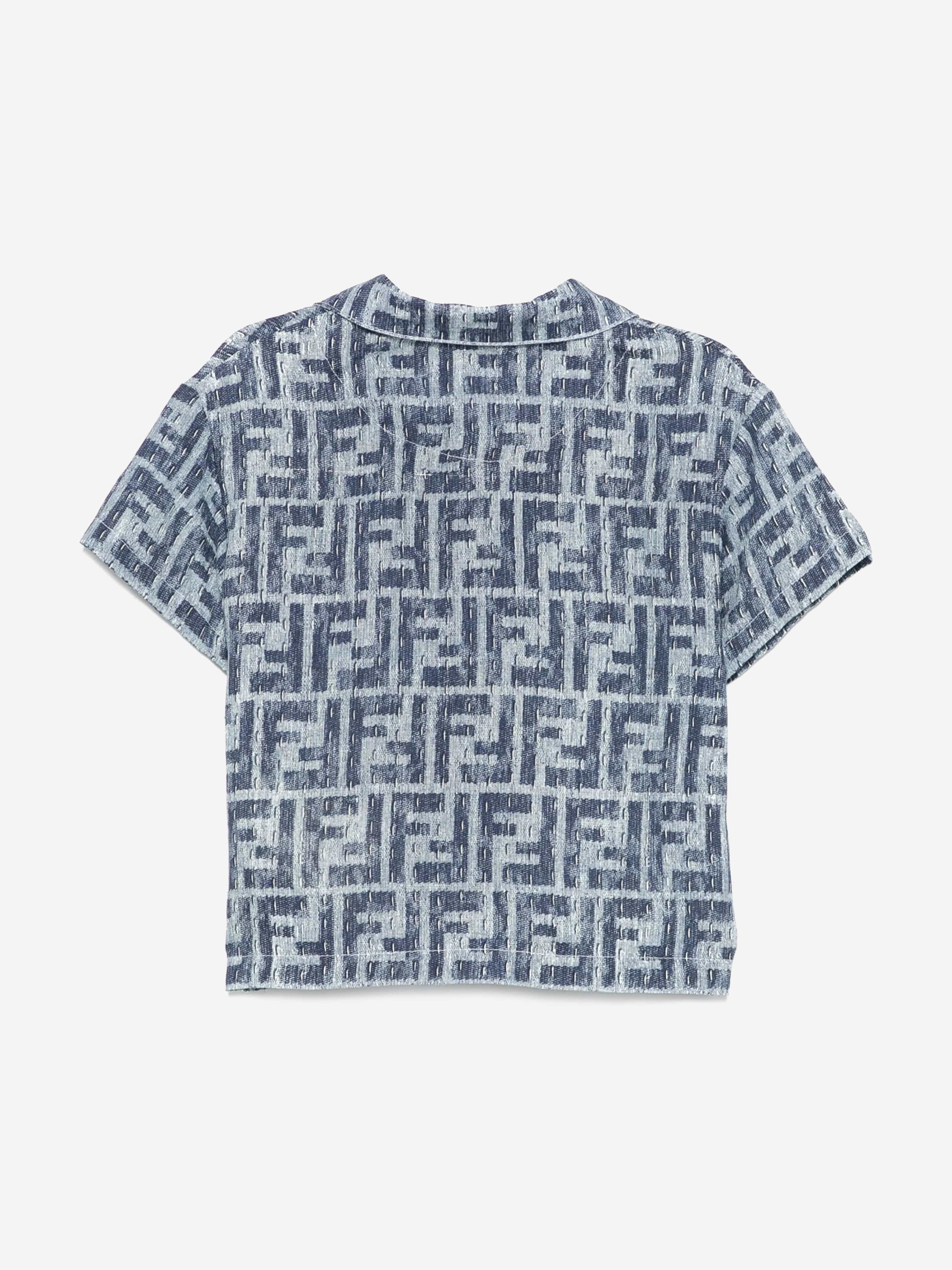 Baby Boys FF Linen Shirt in Blue - Soft & Breathable Summer Outfit for Toddlers | Perfect for Playdates, Beach Trips & Family Photos