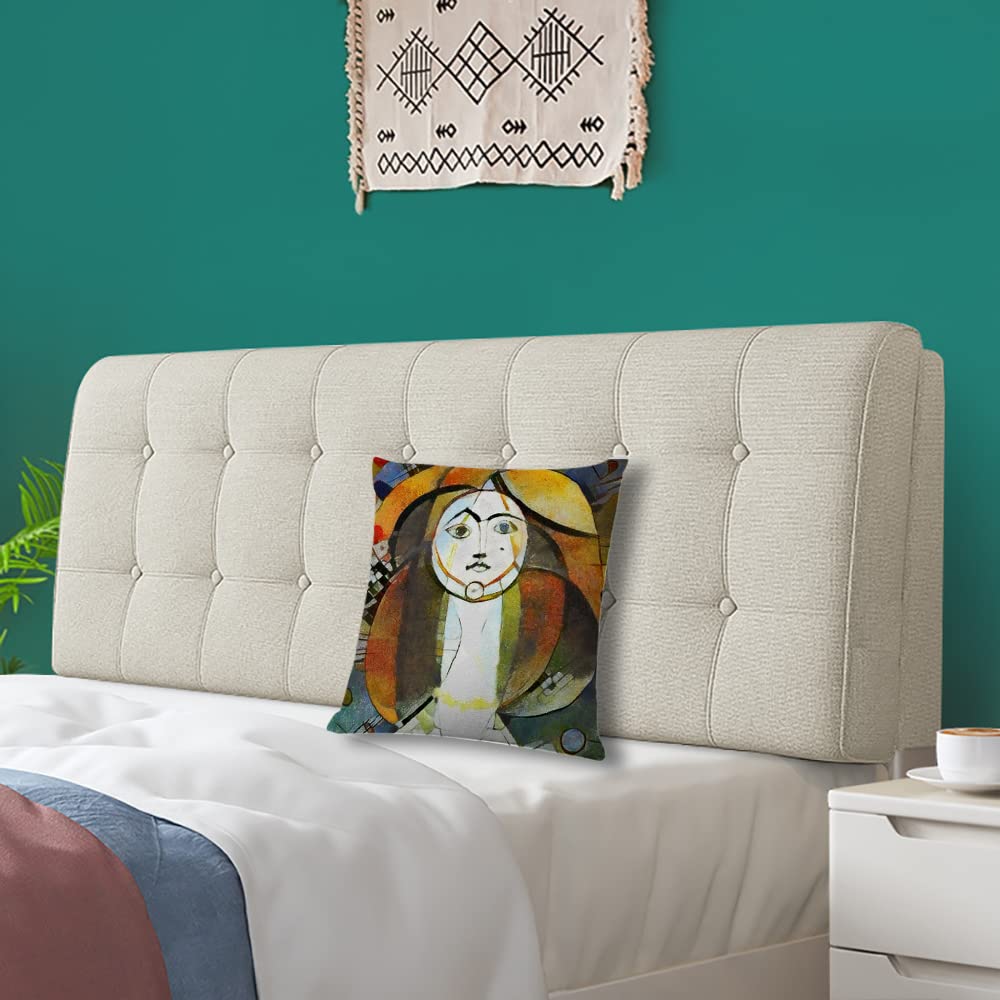 18x18 Inch Square Decorative Throw Pillow Covers - Modern Abstract Famous Paintings Design - Home Decor for Living Room, Bedroom & Sofa