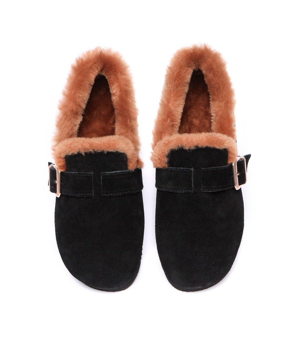 Women's UGG Monica Loafers - Comfortable Suede Slip-On Shoes with Sheepskin Lining for Casual Wear, Office & Travel