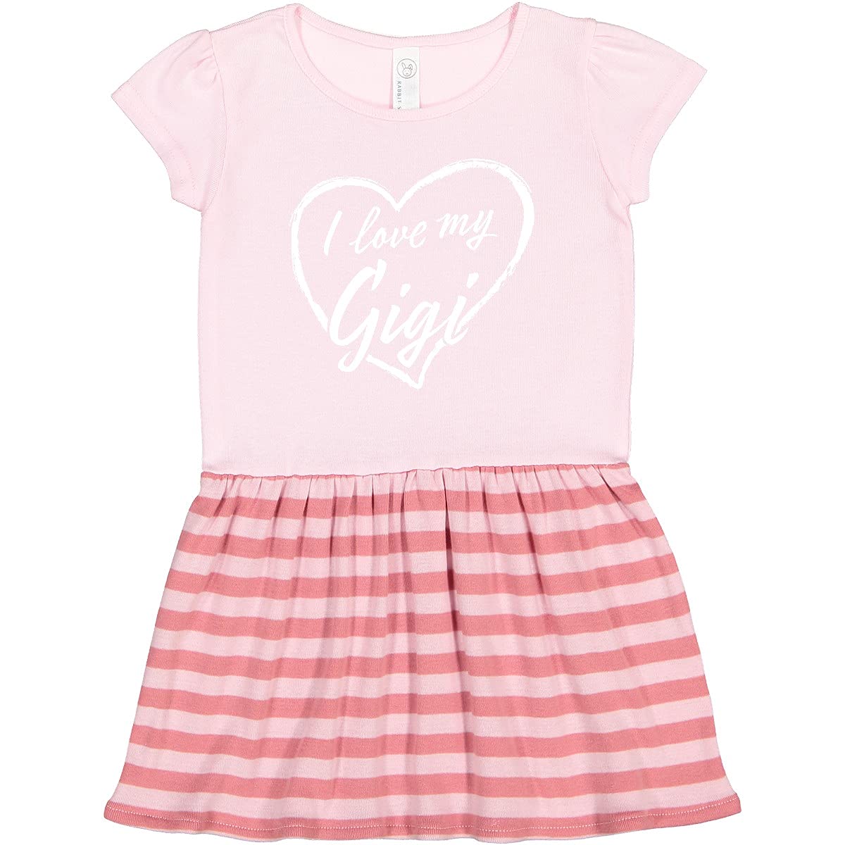 Inktastic I Love My Gigi White Chalk Heart Toddler Dress - Cute Baby Girl Outfit for Family Photos, Birthday Parties & Special Occasions
