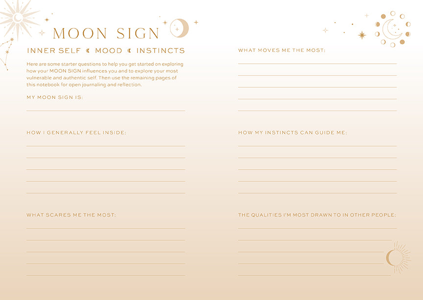Sun Moon Rising Astrology Notebook Set - Zodiac Journal for Horoscope Tracking & Birth Chart Notes | Perfect for Astrology Lovers, Gift for Tarot Readers & Spiritual Seekers