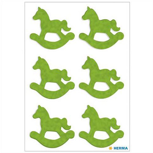 Rocking Horse Stickers - Light Green Felt Decals (15250) for Kids' Room Decor, Scrapbooking & DIY Crafts