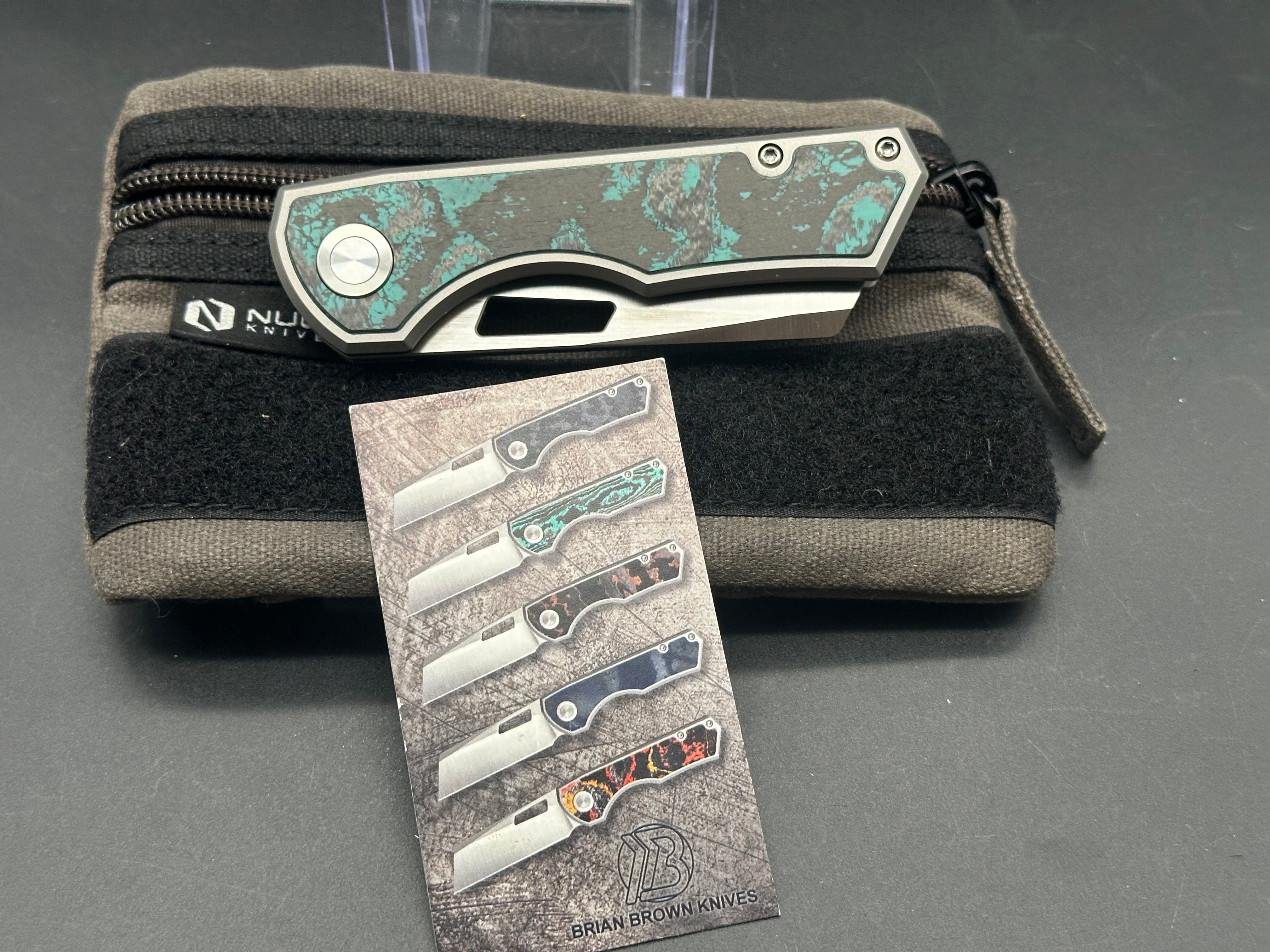 Brian Brown Yeager M V2 Titanium & Camo Carbon Fiber Knife with M390 Blade - EDC, Outdoor, Tactical, and Survival Use