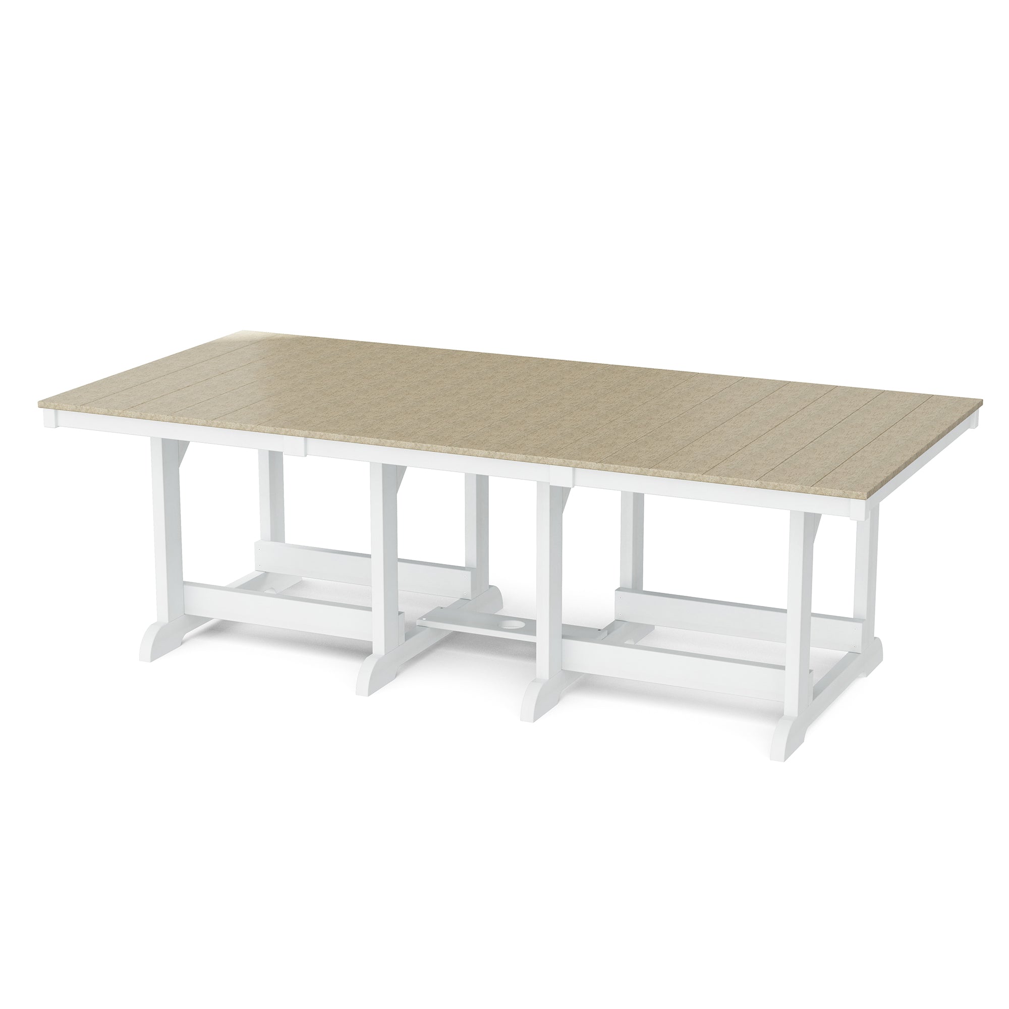 Heritage 44x96 Inch Solid Wood Dining Table - Large Farmhouse Style Dining Room Table for 8-10 People - Perfect for Family Gatherings & Dinner Parties
