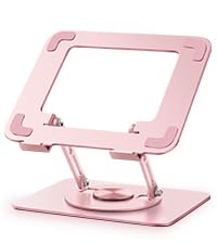 Vaydeer Adjustable Laptop Stand with 360° Rotation & Foldable Design - Ergonomic Laptop Riser for MacBook, Dell, HP 10-15.6 Inch Laptops (Pink) - Perfect for Home Office, Gaming & Workspace Setup