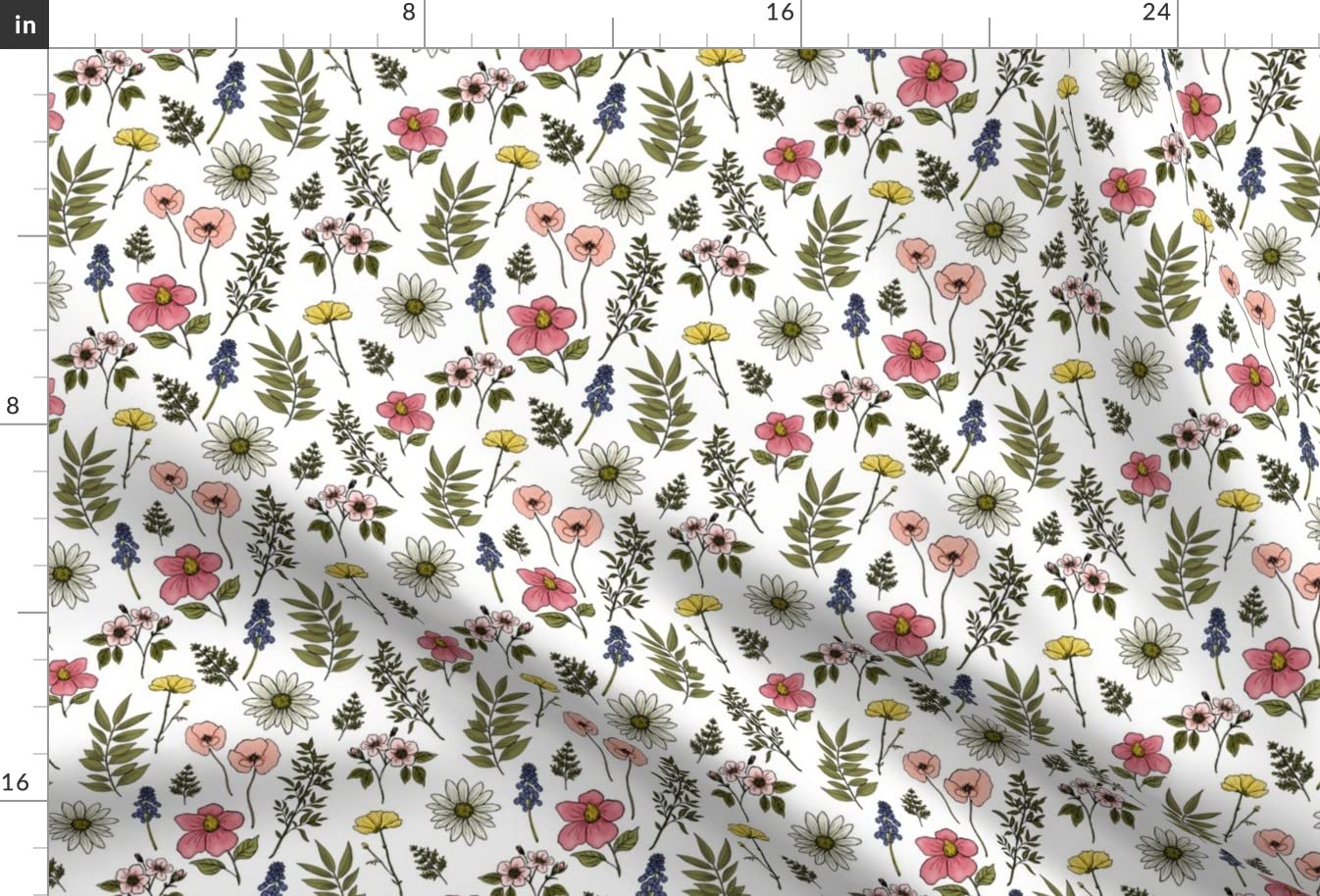 Botanical Pink Floral Printed Minky Fabric - Soft Fat Quarter for Sewing Baby Blankets, Quilt Backing & Plush Toys - Spring Blossoms Design for Girls' DIY Projects & Nursery Decor
