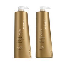 Joico K-Pak Color Therapy Shampoo & Conditioner Set - 33.8 oz (1 Liter) Duo for Damaged & Color-Treated Hair | Sulfate-Free Repairing Hair Care System | Salon Quality for Dry, Frizzy Hair - Use for Daily Hair Wash & Deep Conditioning Treatment