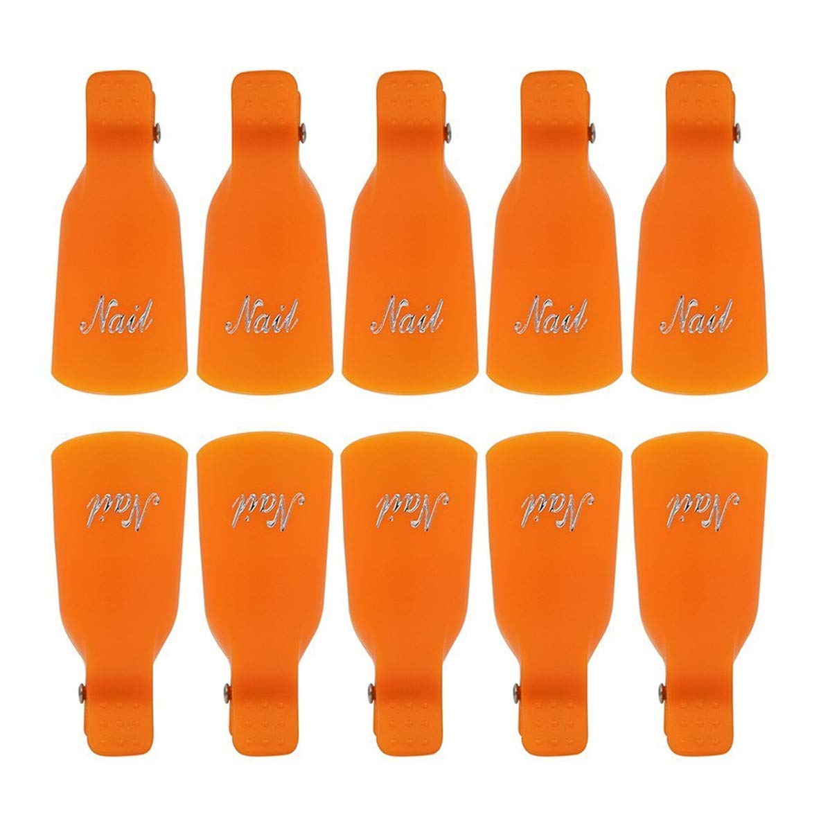 IME Nail Polish Remover Clips Set - 10pcs Orange Gel Soak Off Caps for UV Manicure, Acrylic Nails & Nail Art | Perfect for Salon & Home Nail Care